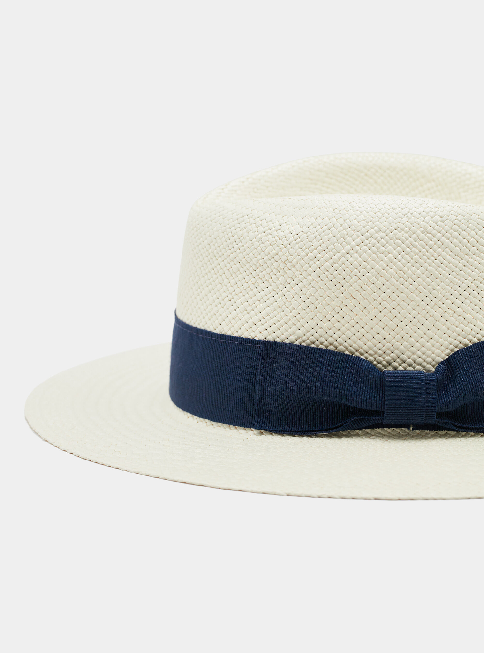 Cappello panama con fascia, WHITE / BLUE NAVY