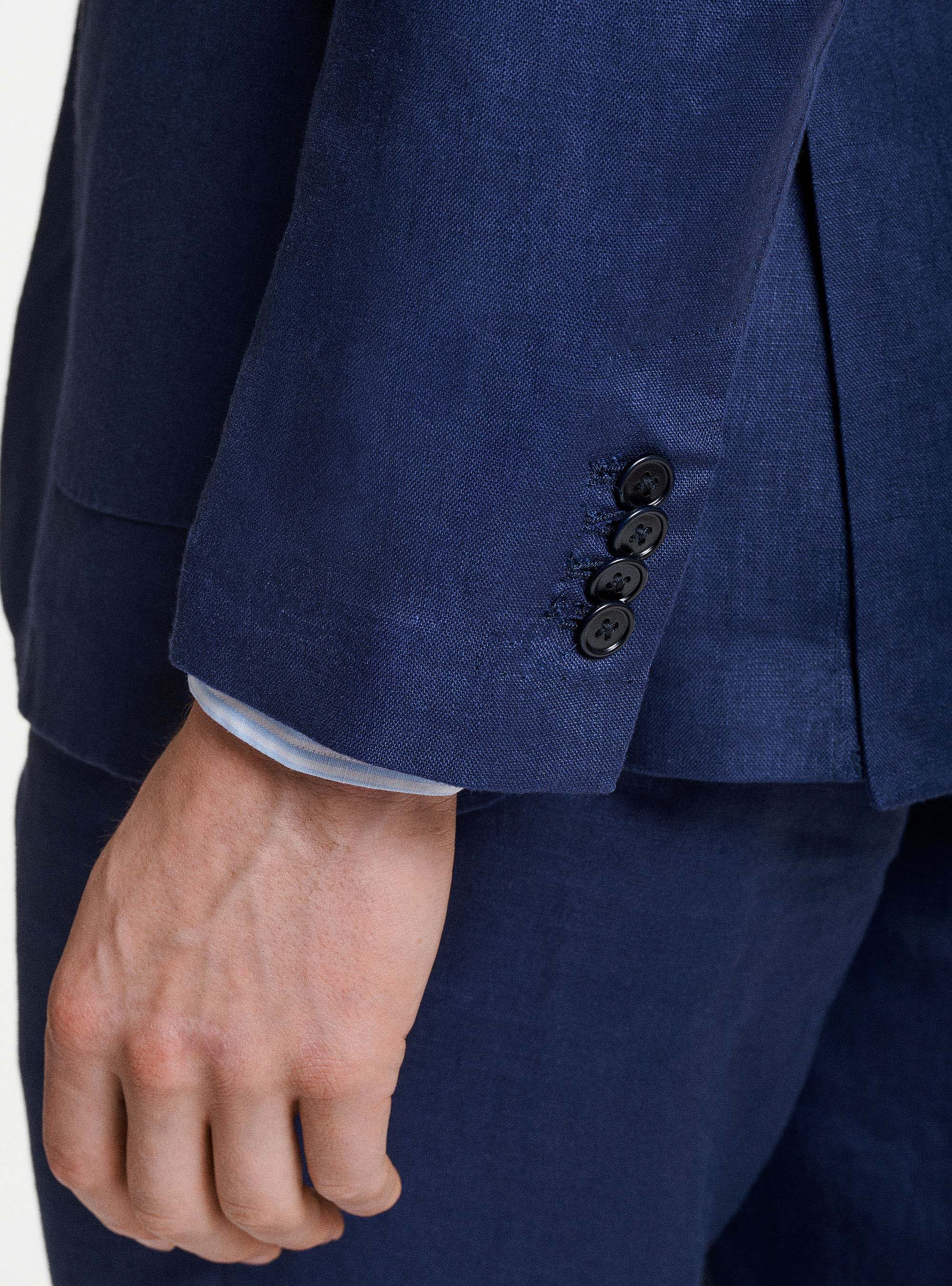 Pure linen suit blazer, BLUE