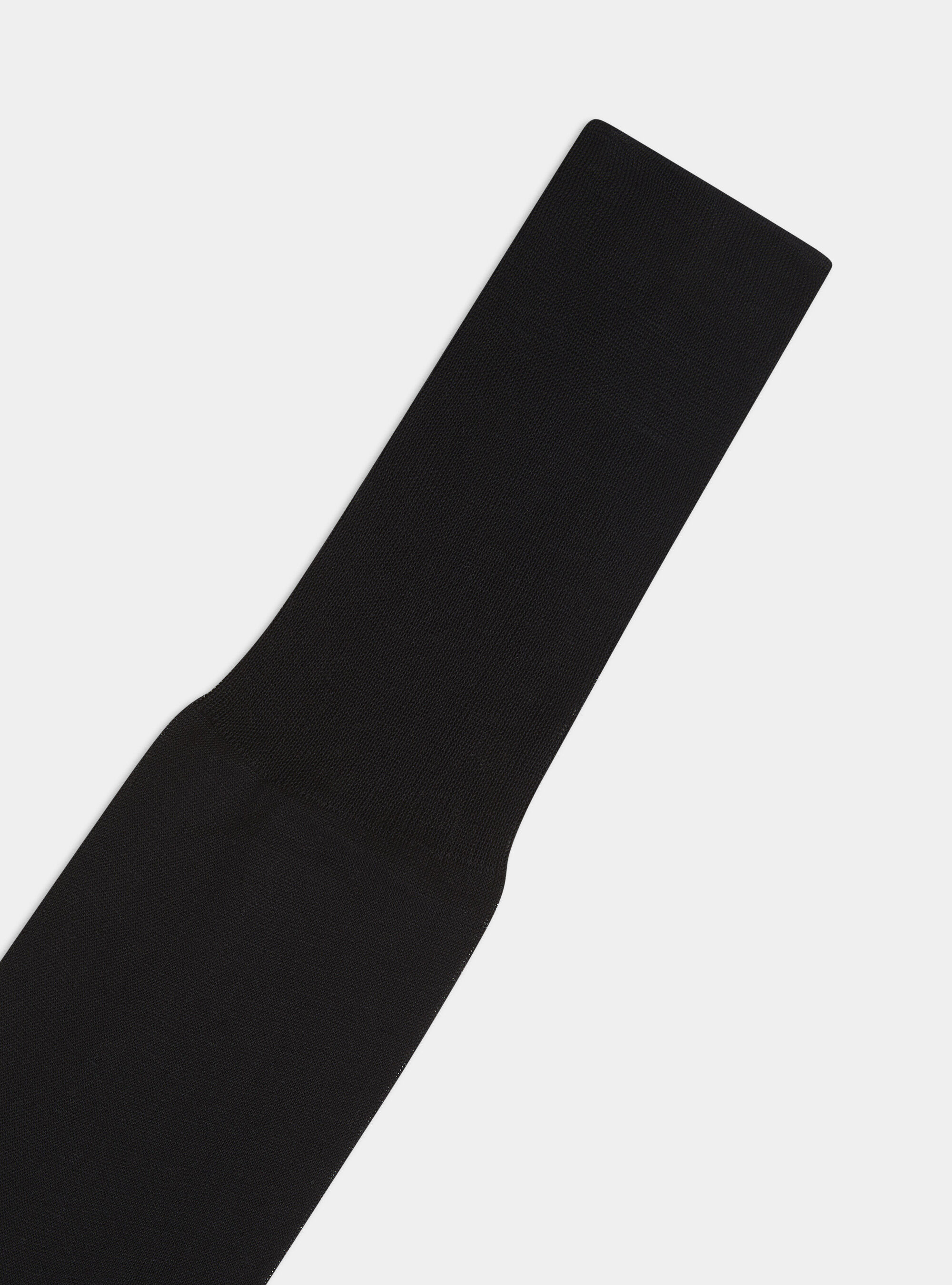 Plain long socks in lisle, BLACK