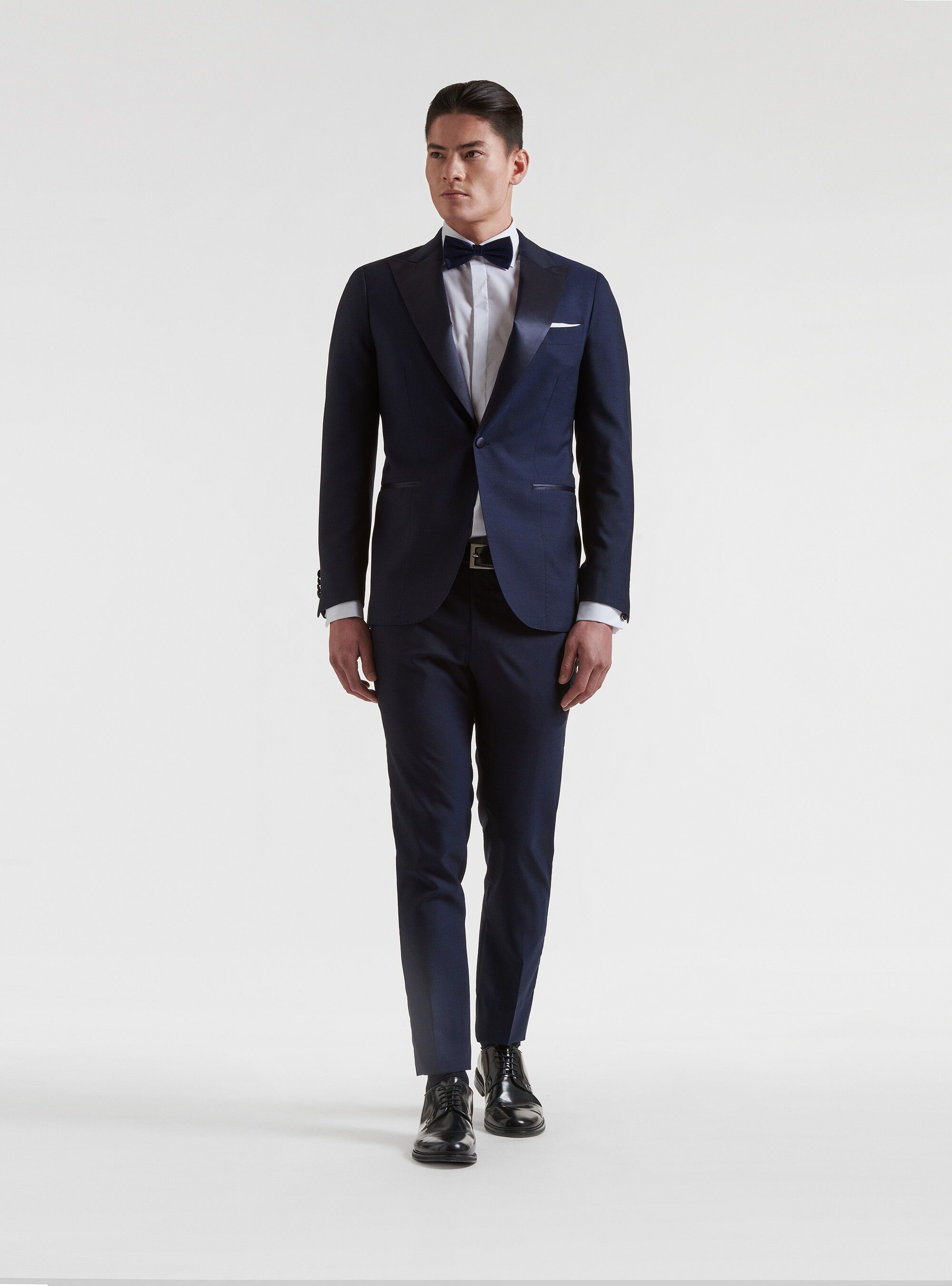 Pure navy blue wool smoking