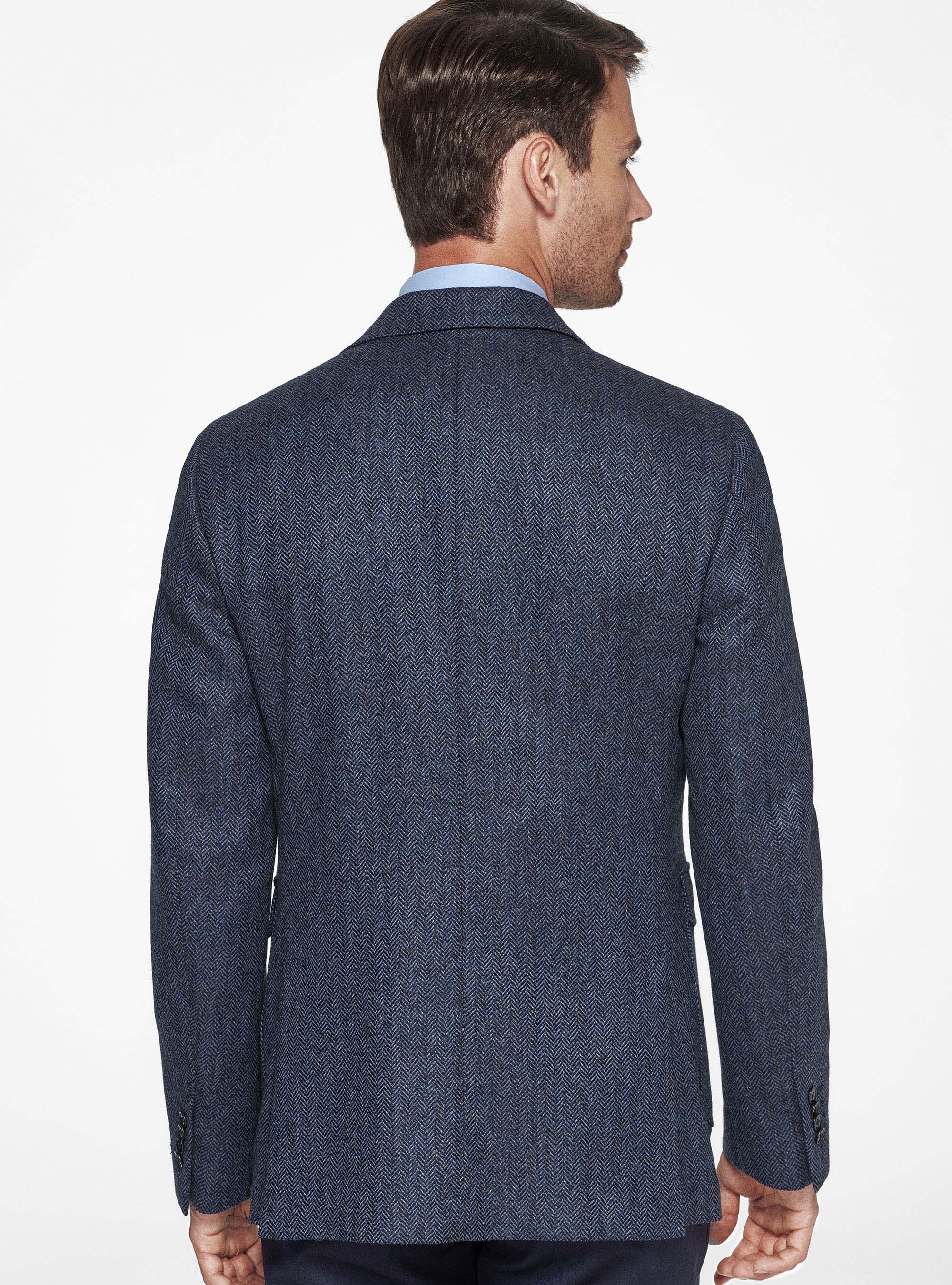 Wool cashmere herringbone blazer Lanificio di Pray Gutteridge Men s Blazers