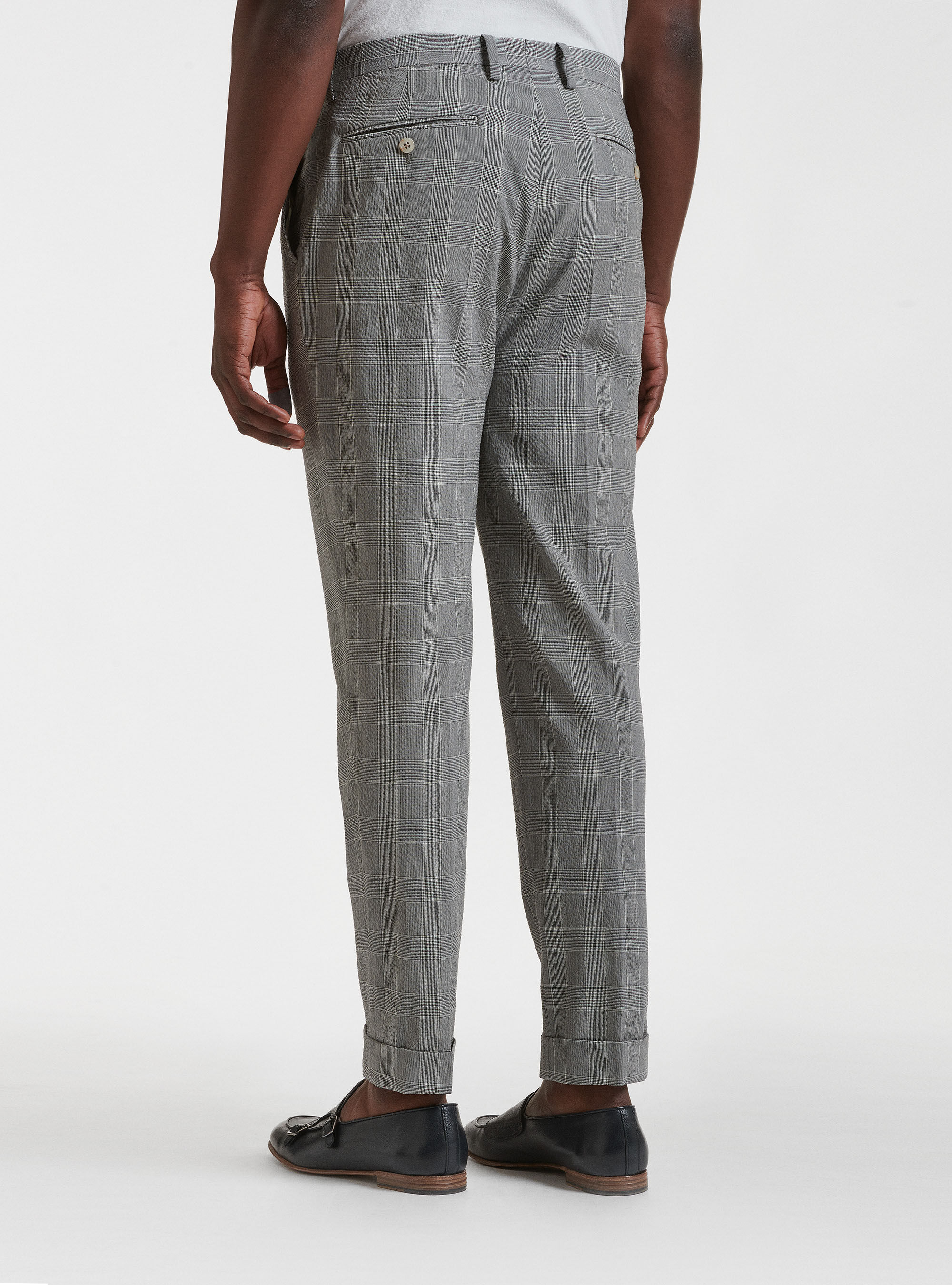Suit trousers in 100's Zignone superfine seersucker stretch