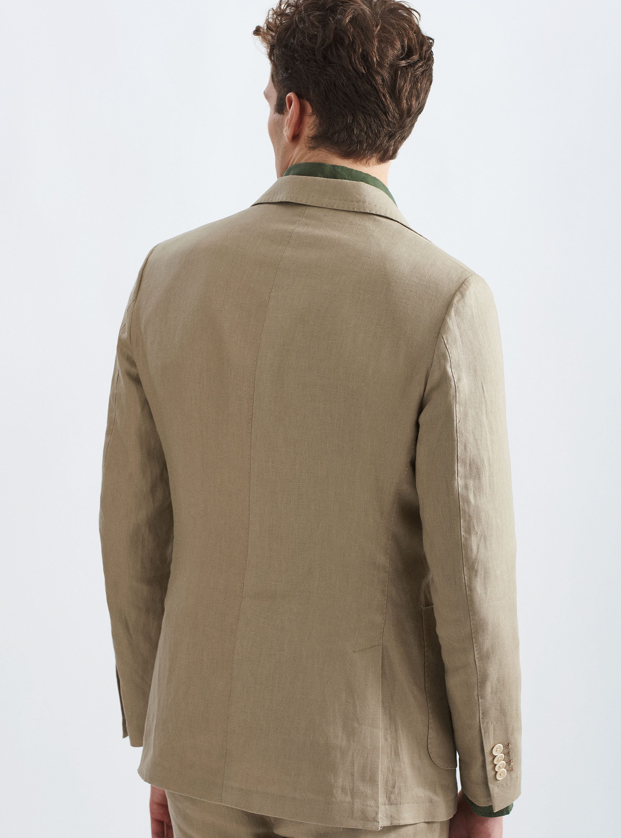 Giacca per abito in puro lino, FANGO