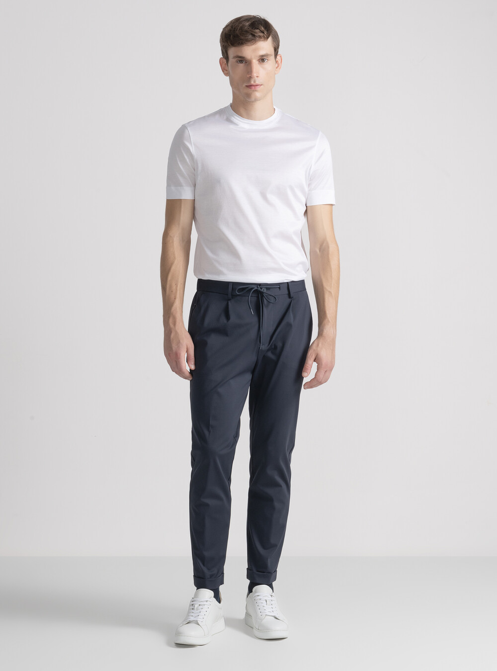 T-shirt manica corta in cotone filo di scozia, BIANCO T-shirt manica corta in cotone filo di scozia