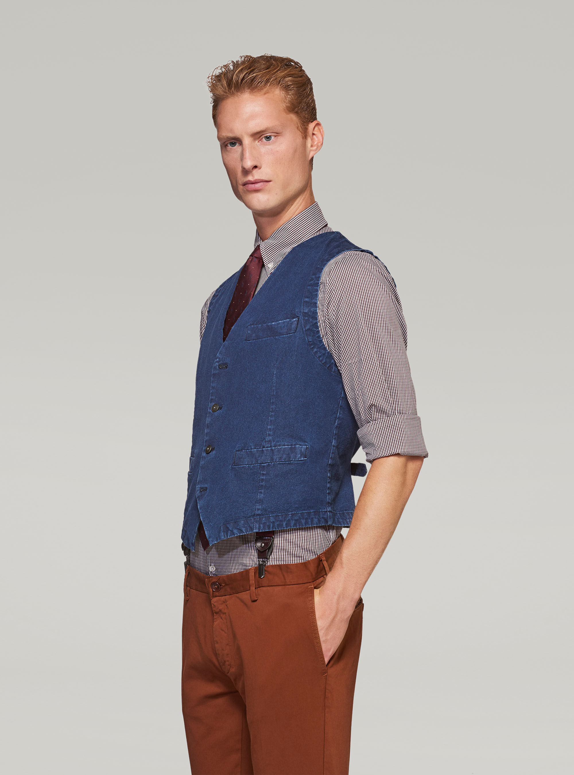 Gilet monopetto in denim