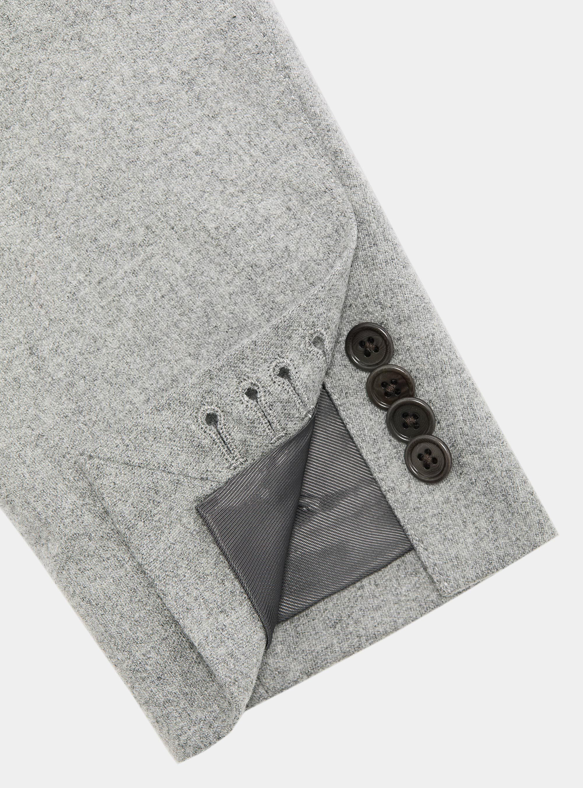 Korean blazer in lightweight wool flannel, GREY