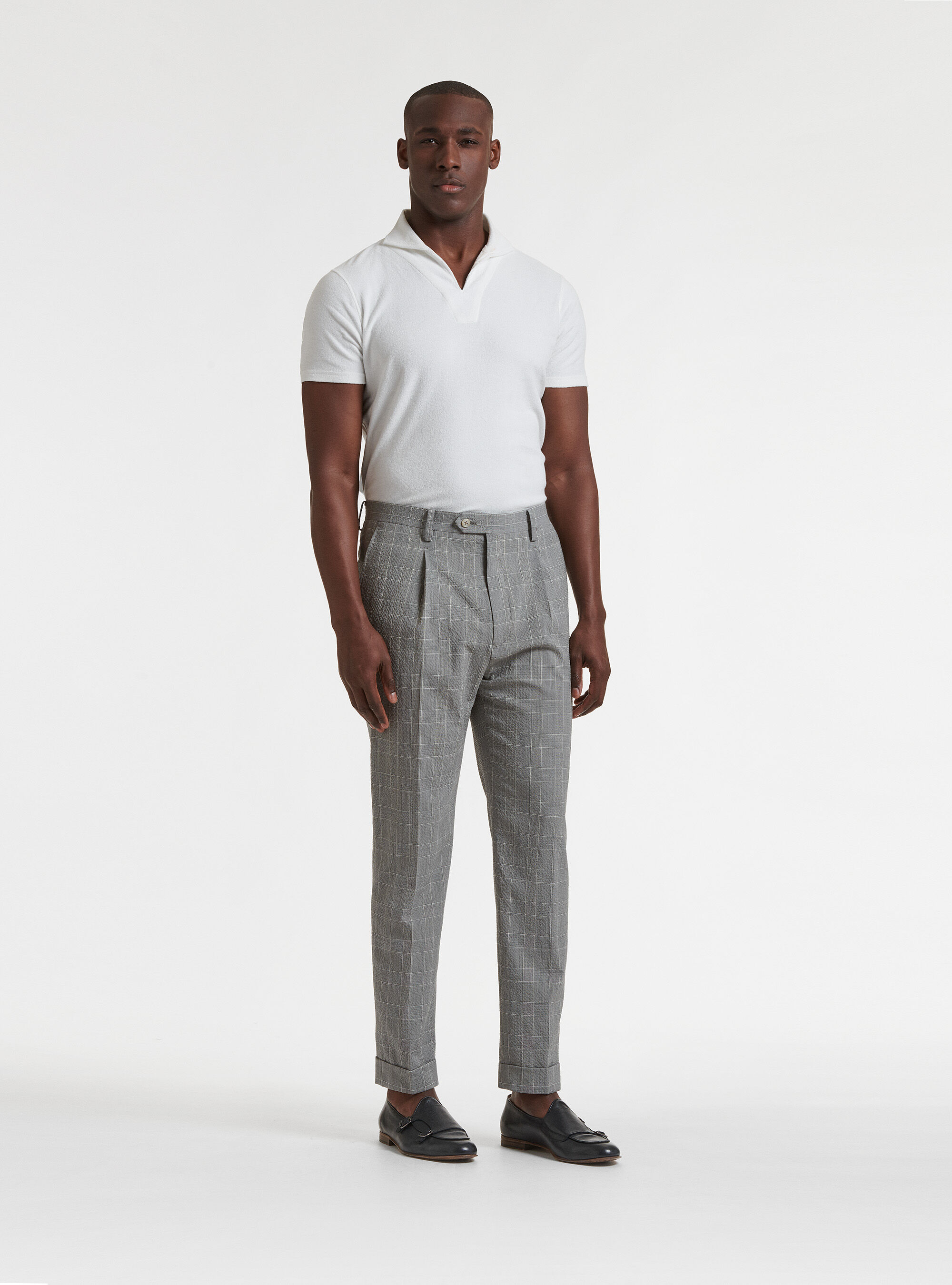 Suit trousers in 100 s Zignone superfine seersucker stretch wool Gutteridge Men s catalog gutteridge storefront
