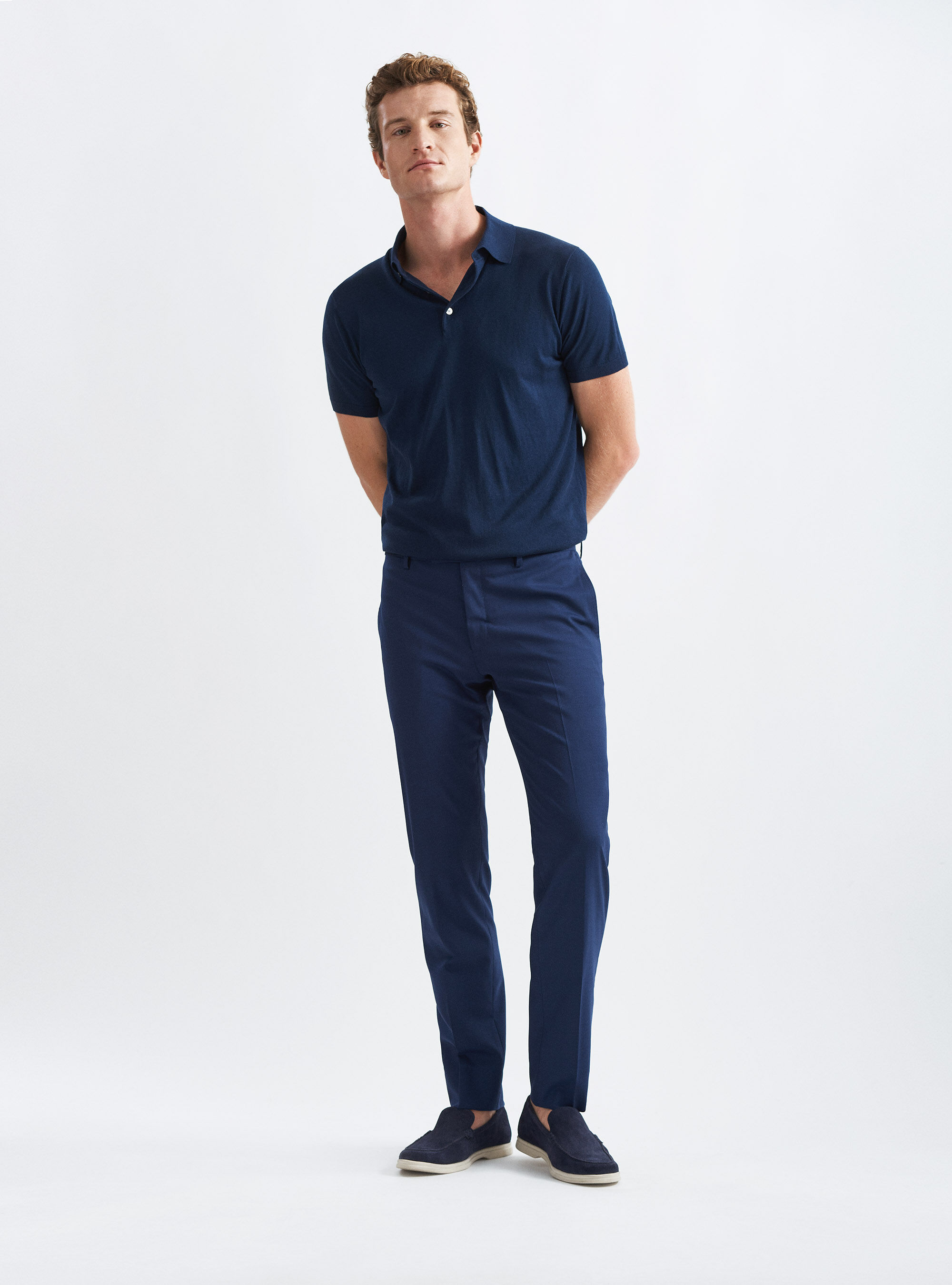 Fresh wool suit trousers, BLUE