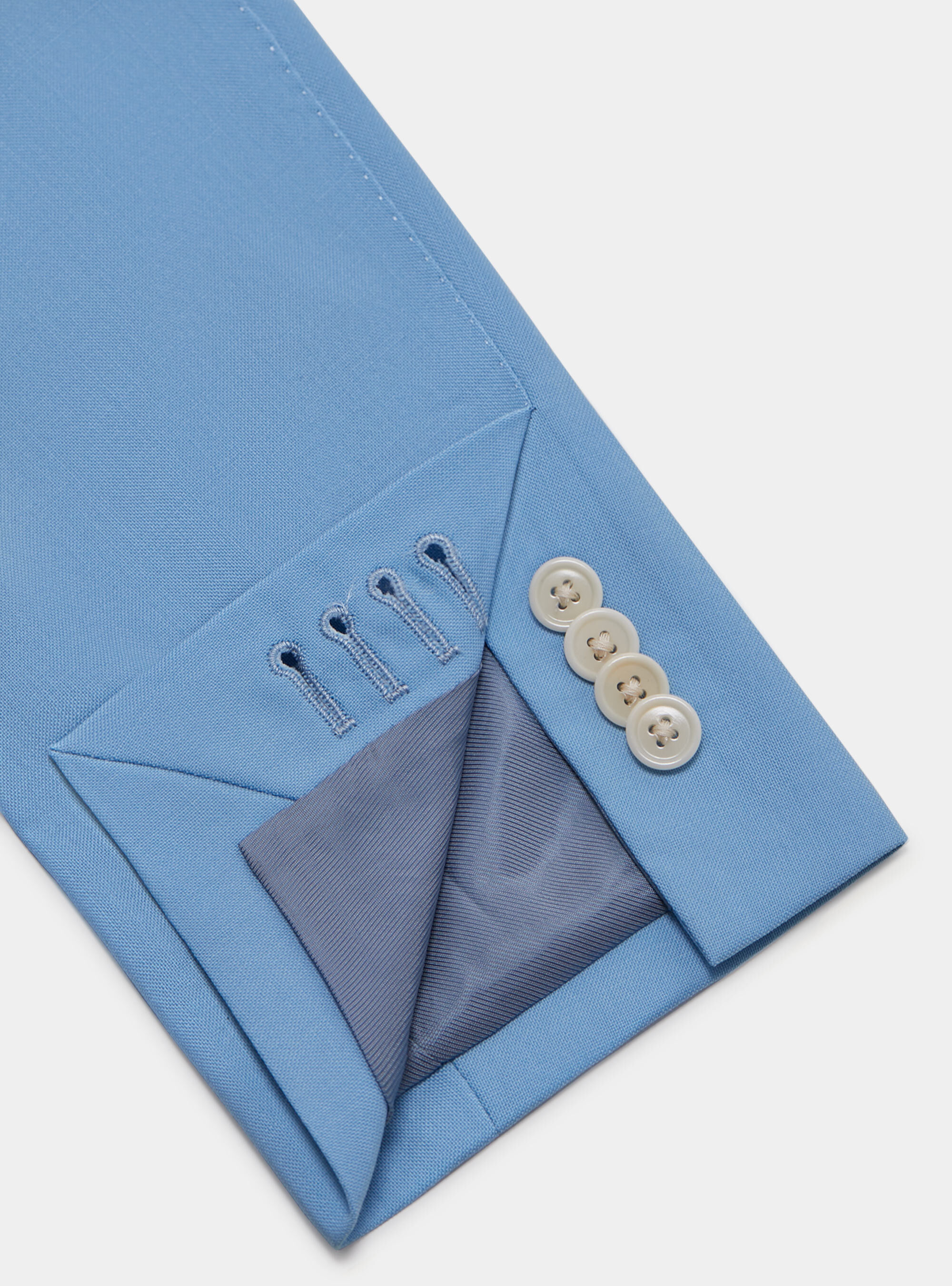 Giacca doppiopetto in pura lana, AZZURRO