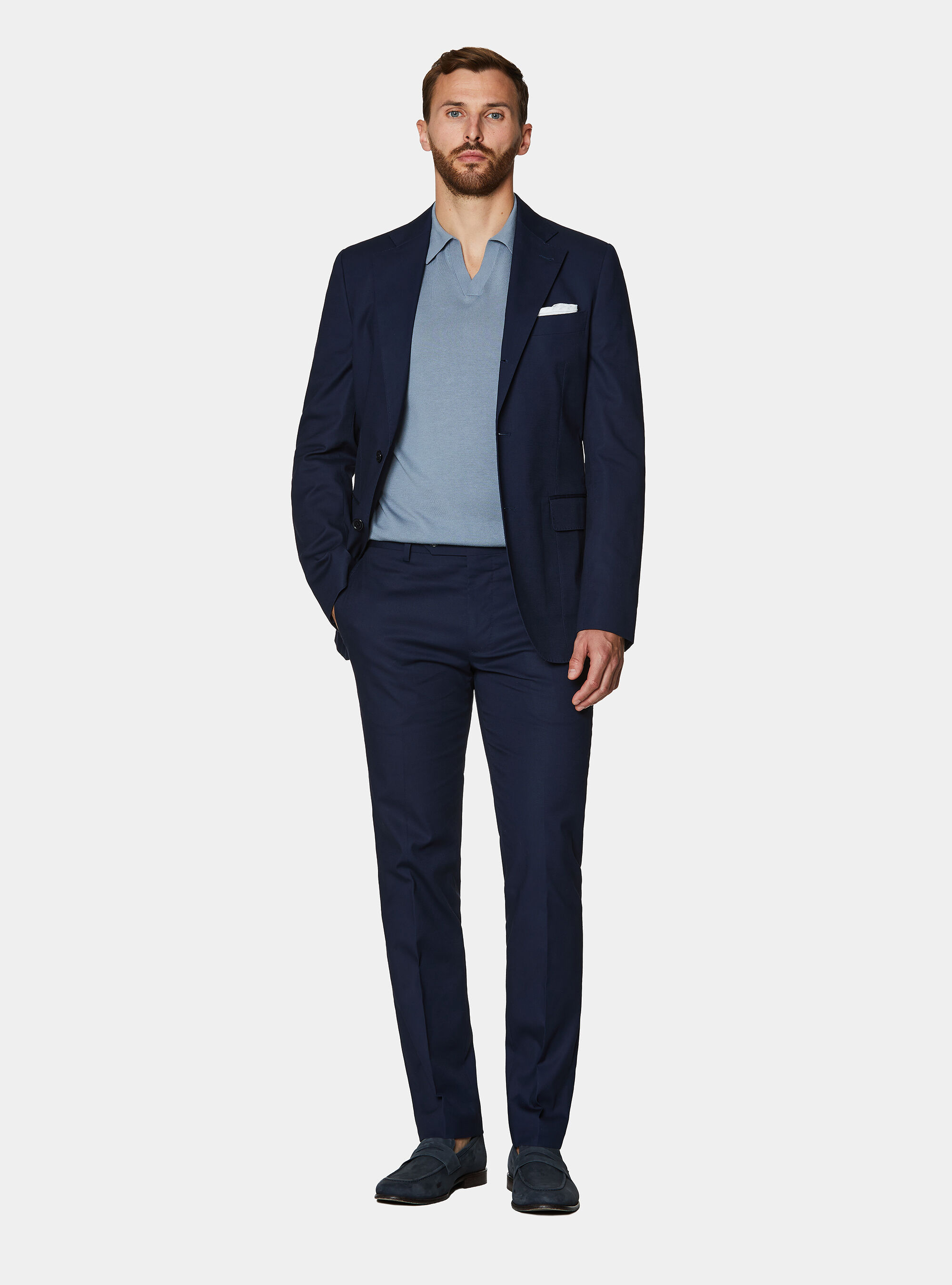 Abito blu navy in cotone