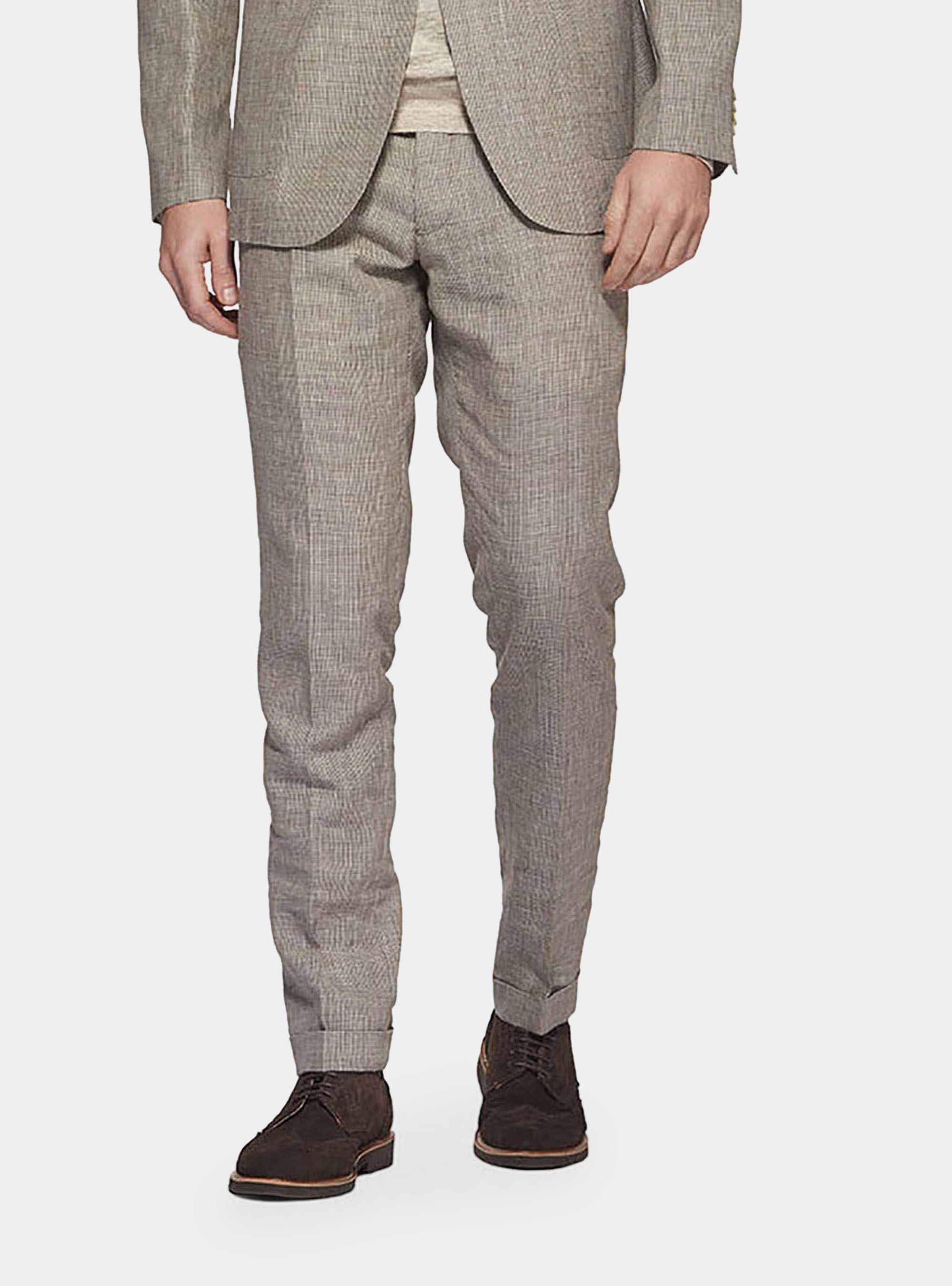 Wool and linen suit trousers 