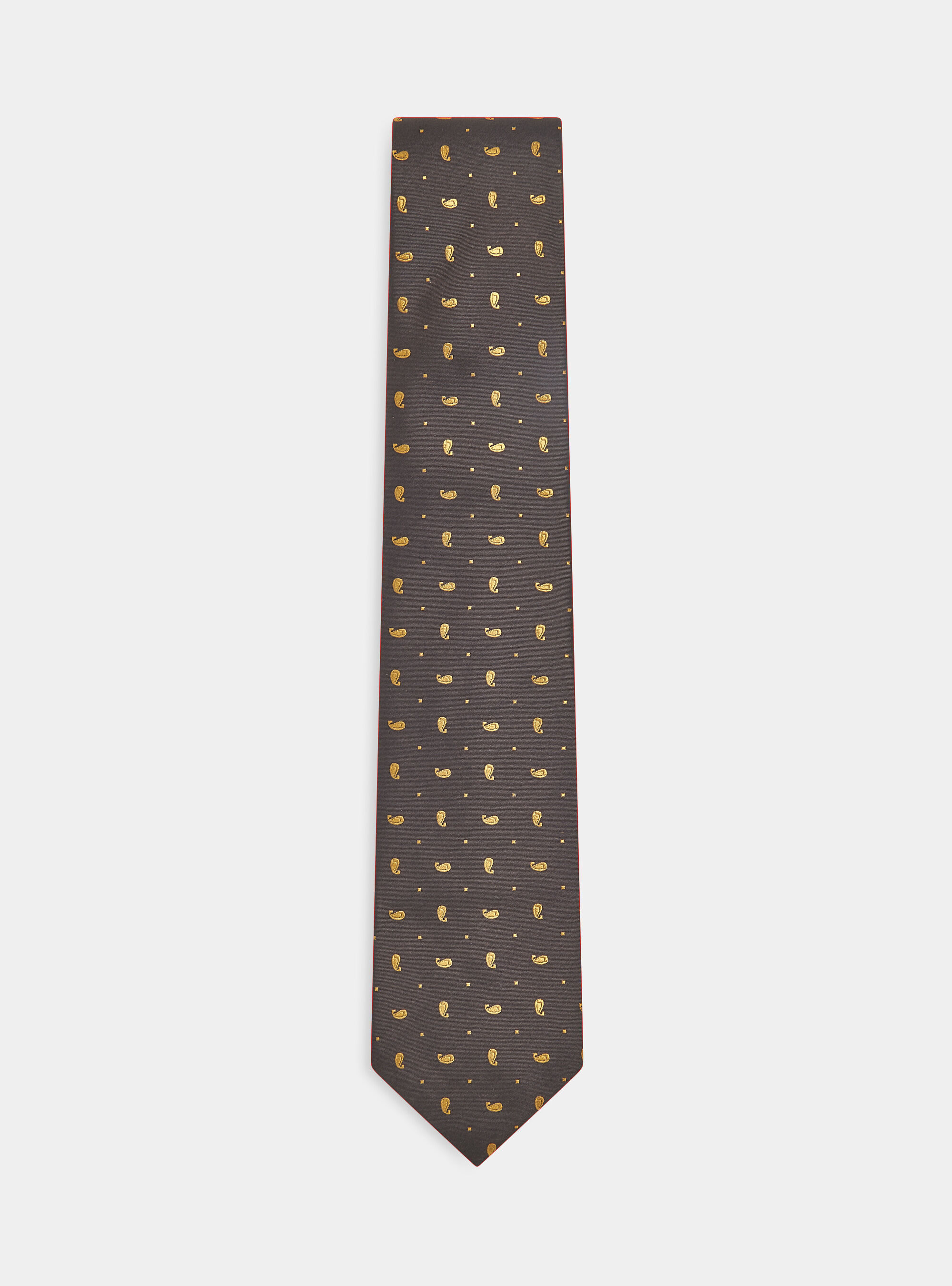 Corbata de seda jacquard, MARRONE/ARANCIO BB3