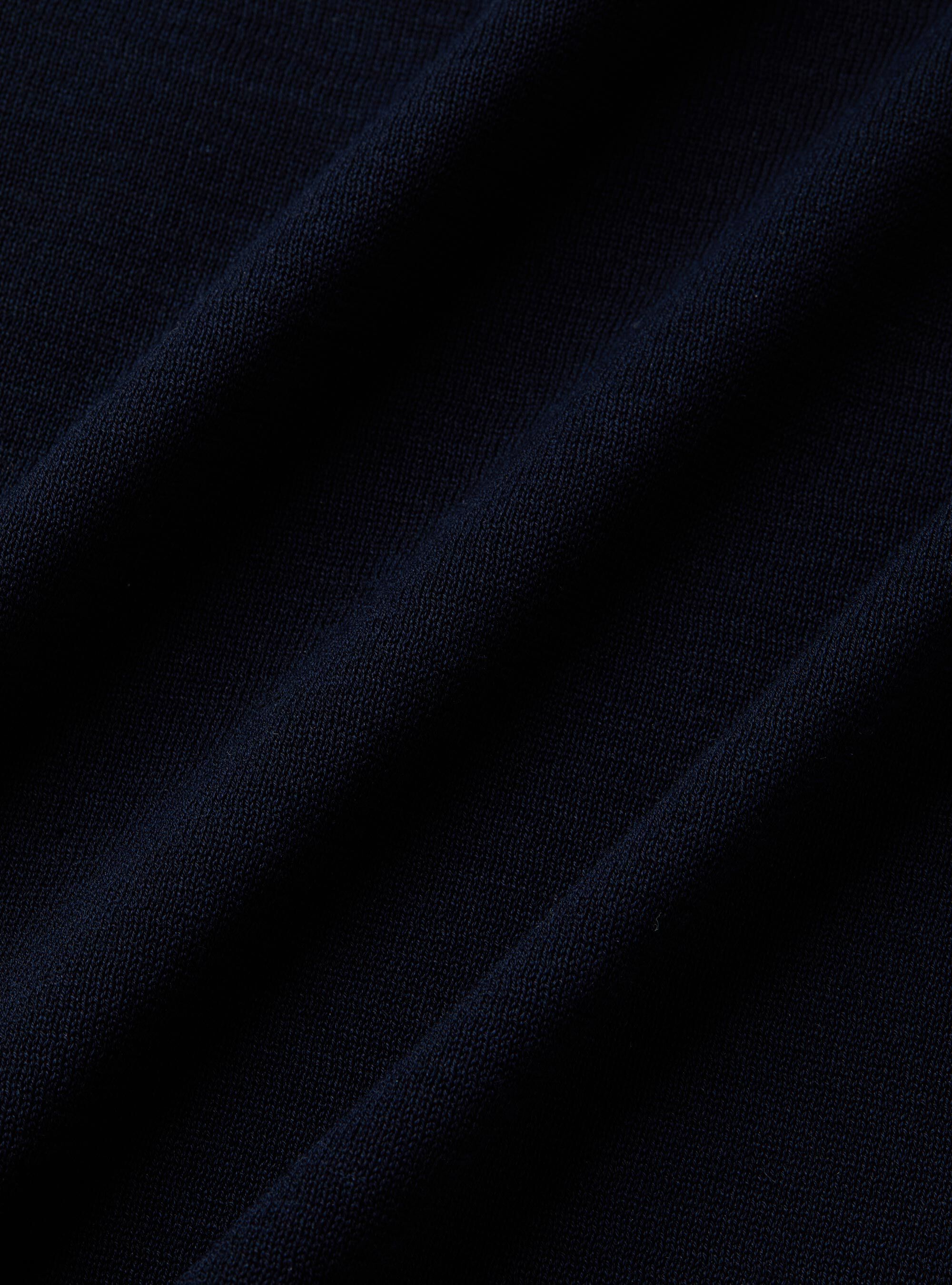 Polo camicia in cotone e seta, BLU NAVY