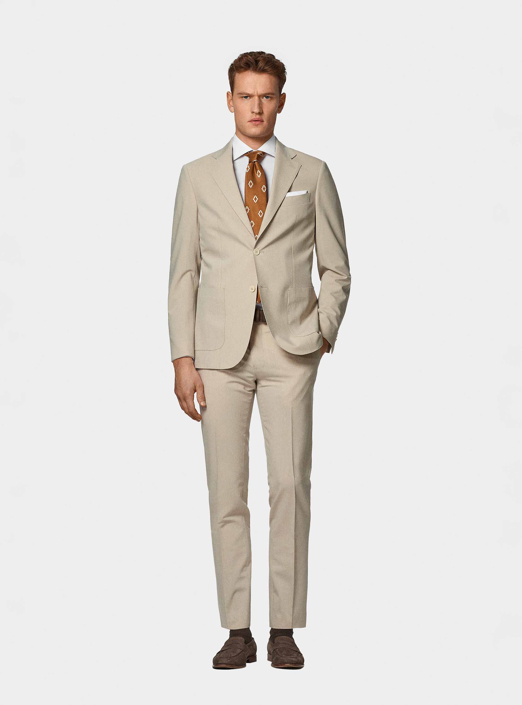 Pantaloni da abito slim fit, ECRU