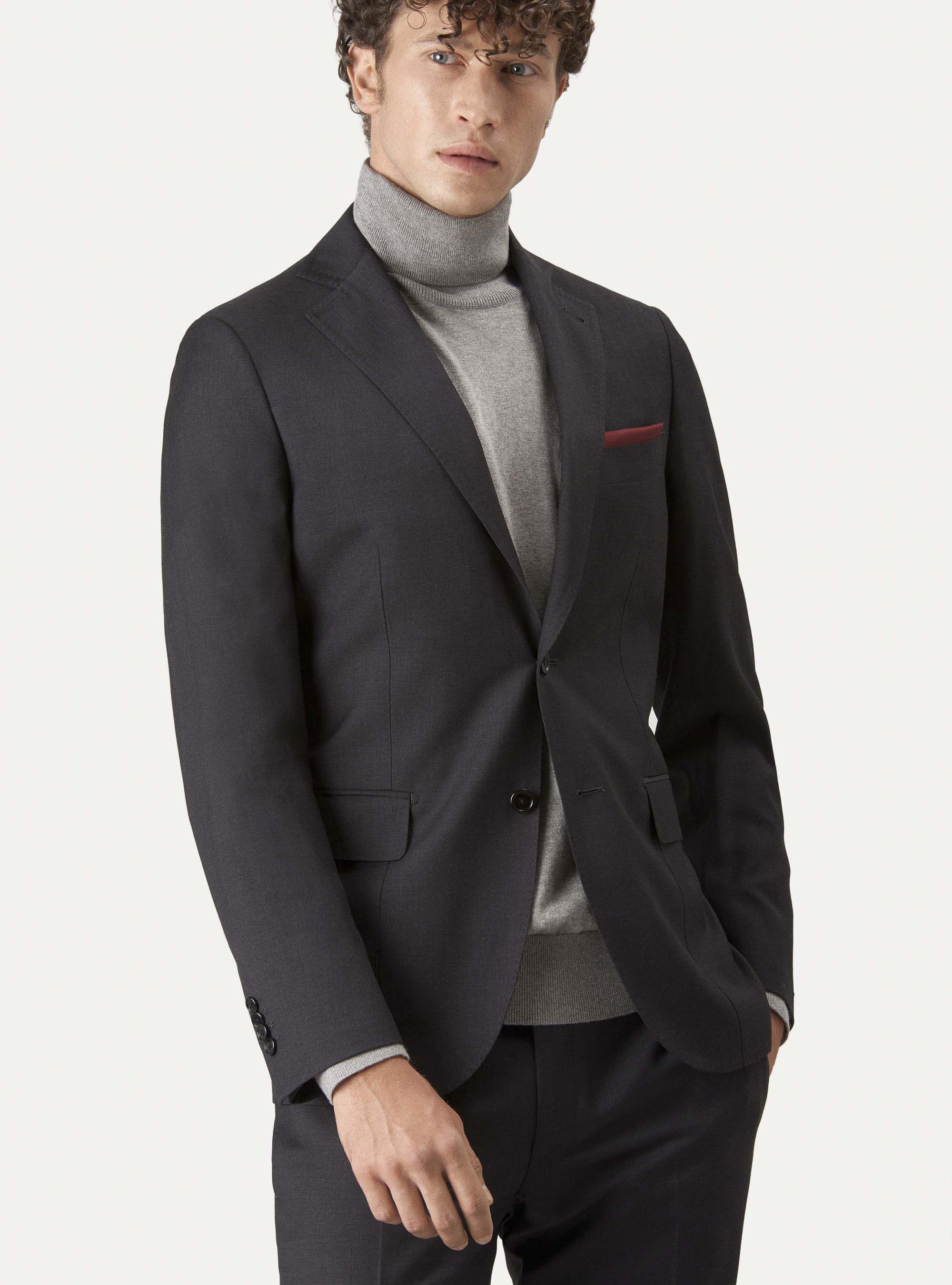 Polo neck suit jacket store