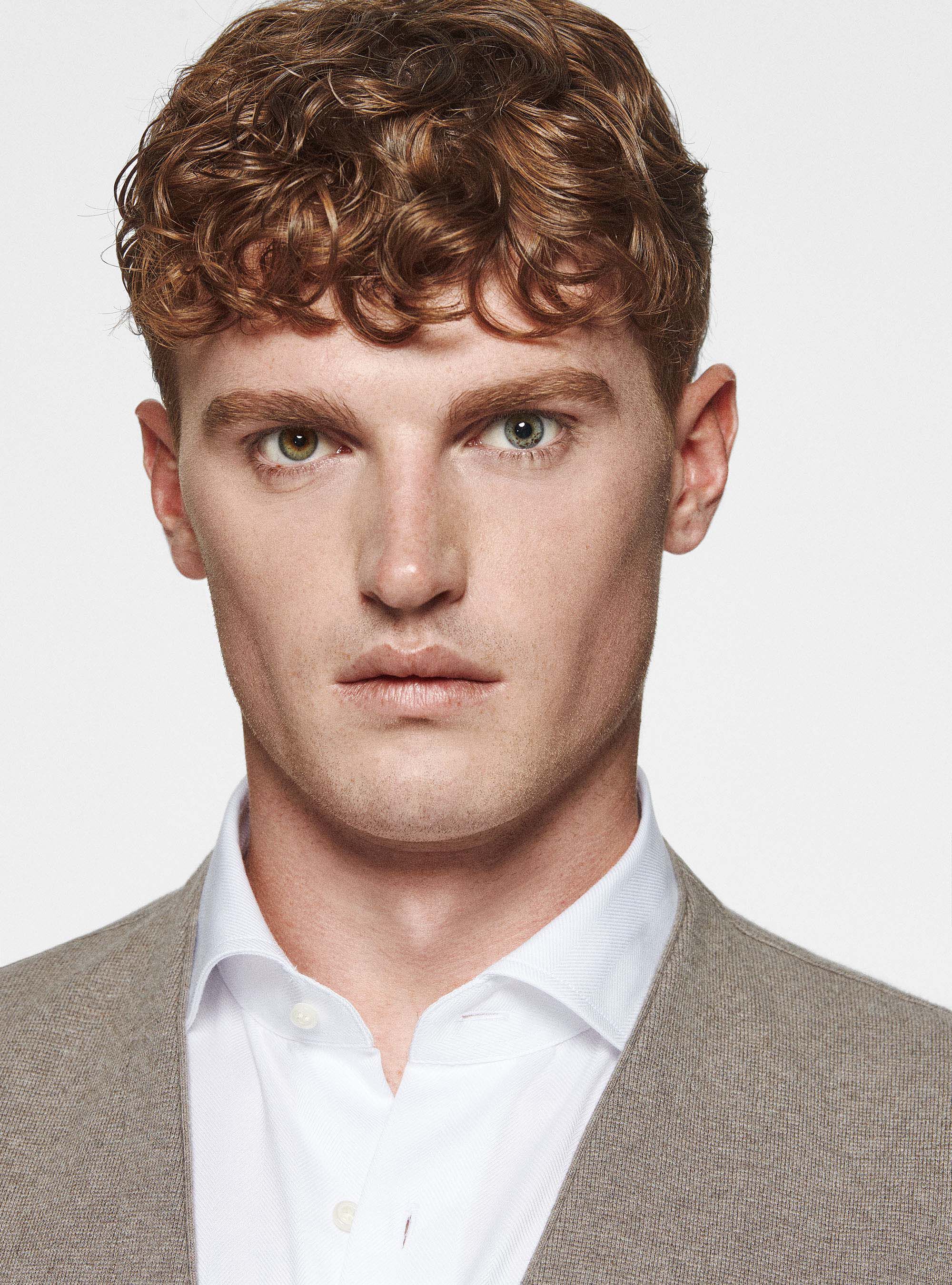 Gilet doppiopetto in maglia in cotone seta e cashmere, FANGO