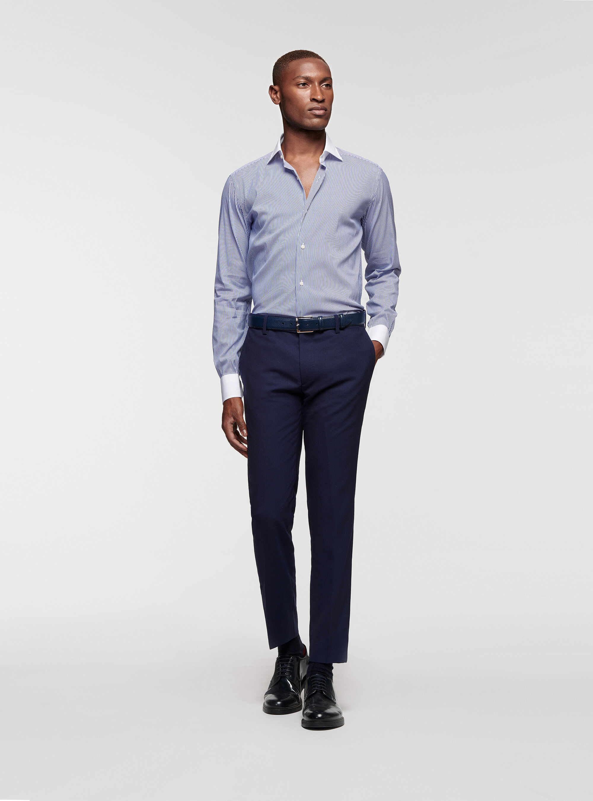 Chemise col contrasté best sale