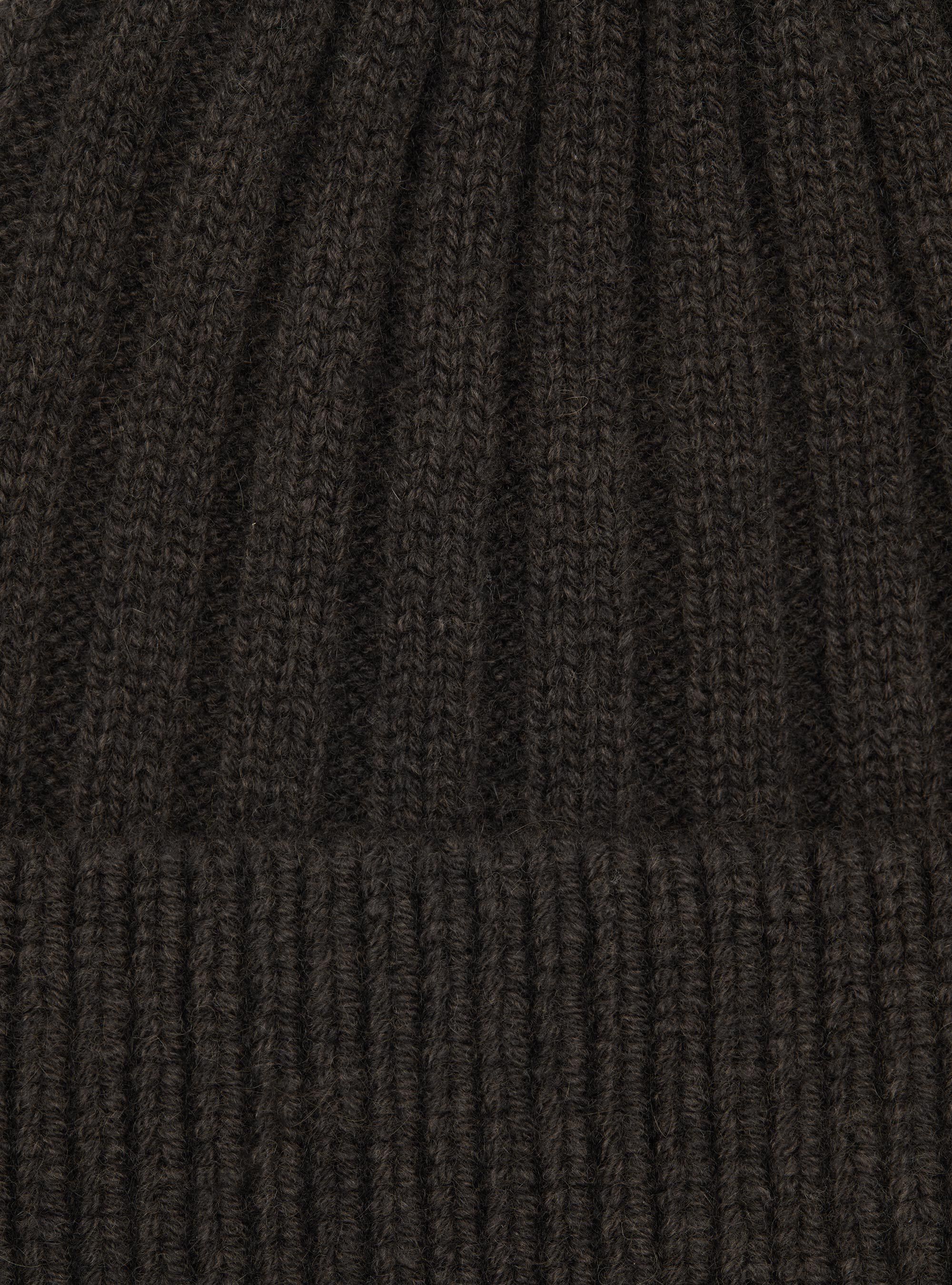 Cappello a costa inglese in misto cashmere, MARRONE