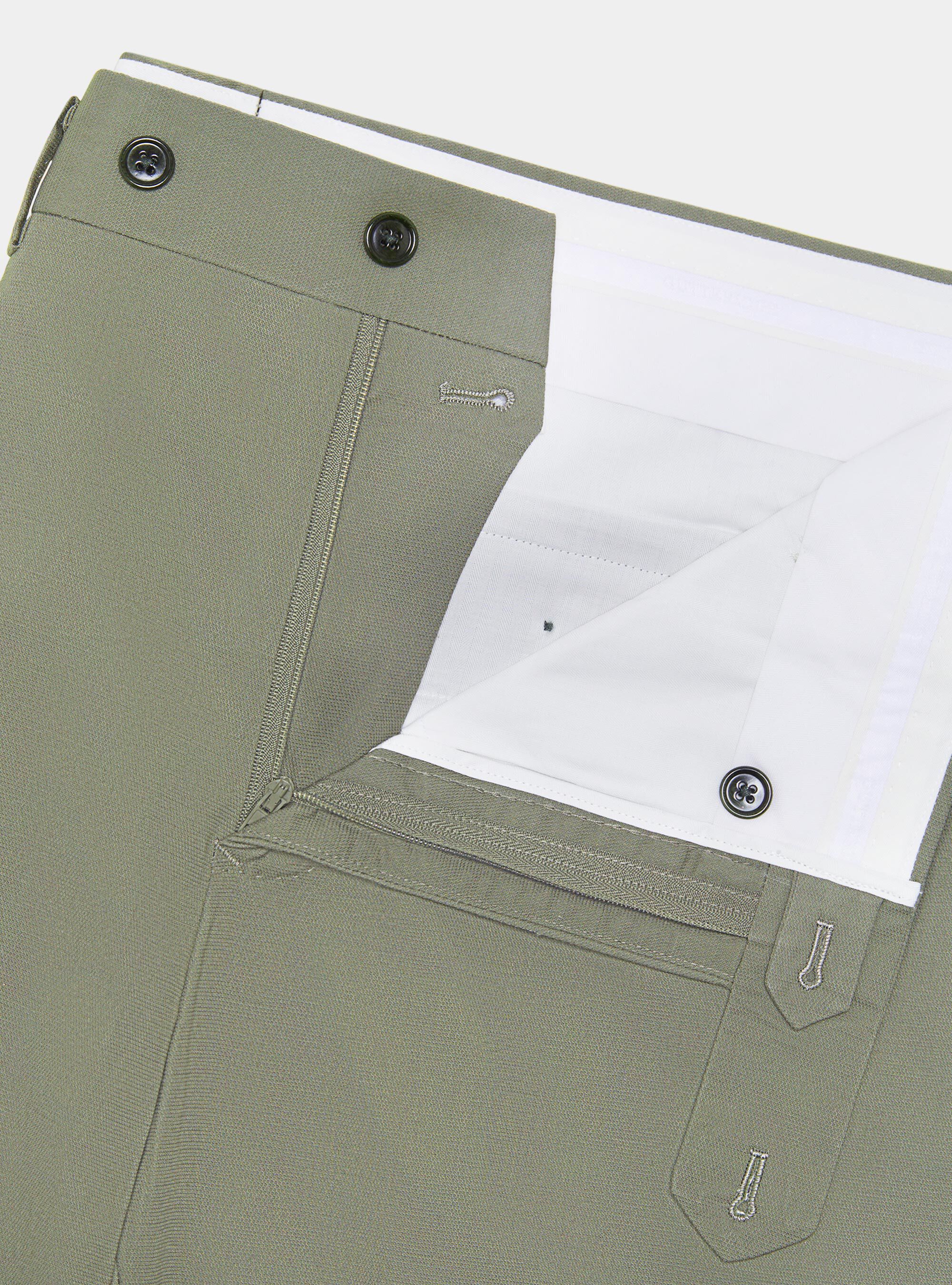 Pantaloni abito in cotone armaturato, SALVIA 0602C