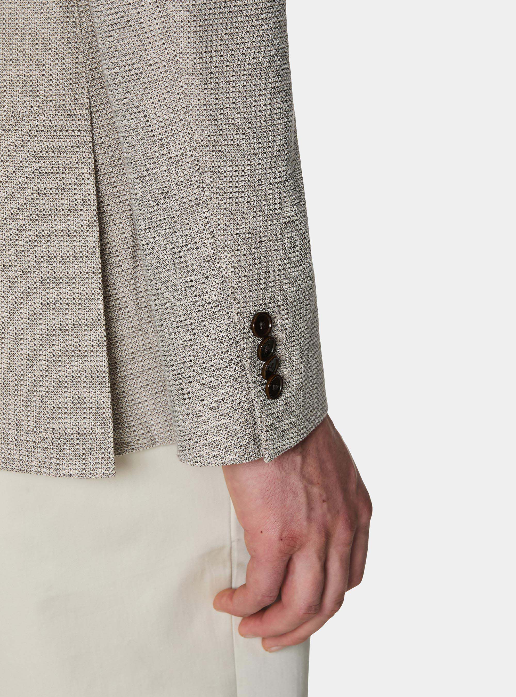 Micro-knit cotton jersey blazer, MUD