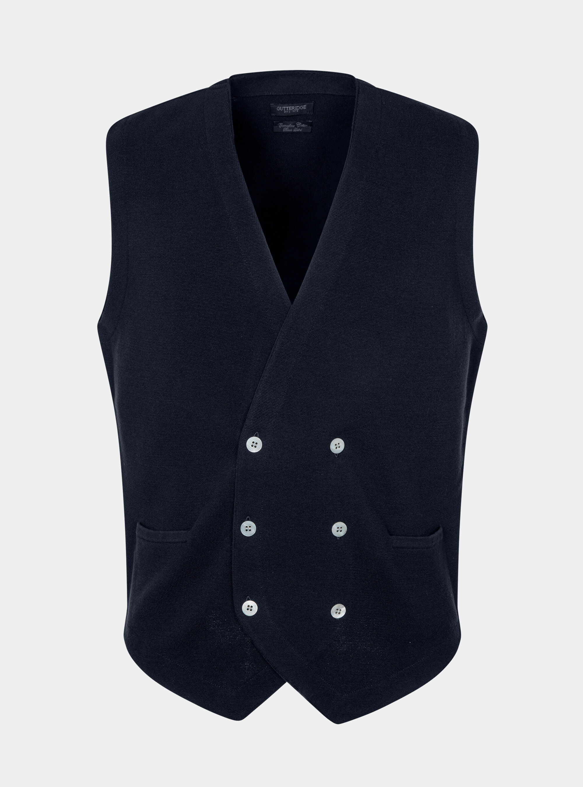 Gilet in maglia in puro cotone extrafine, BLU NAVY
