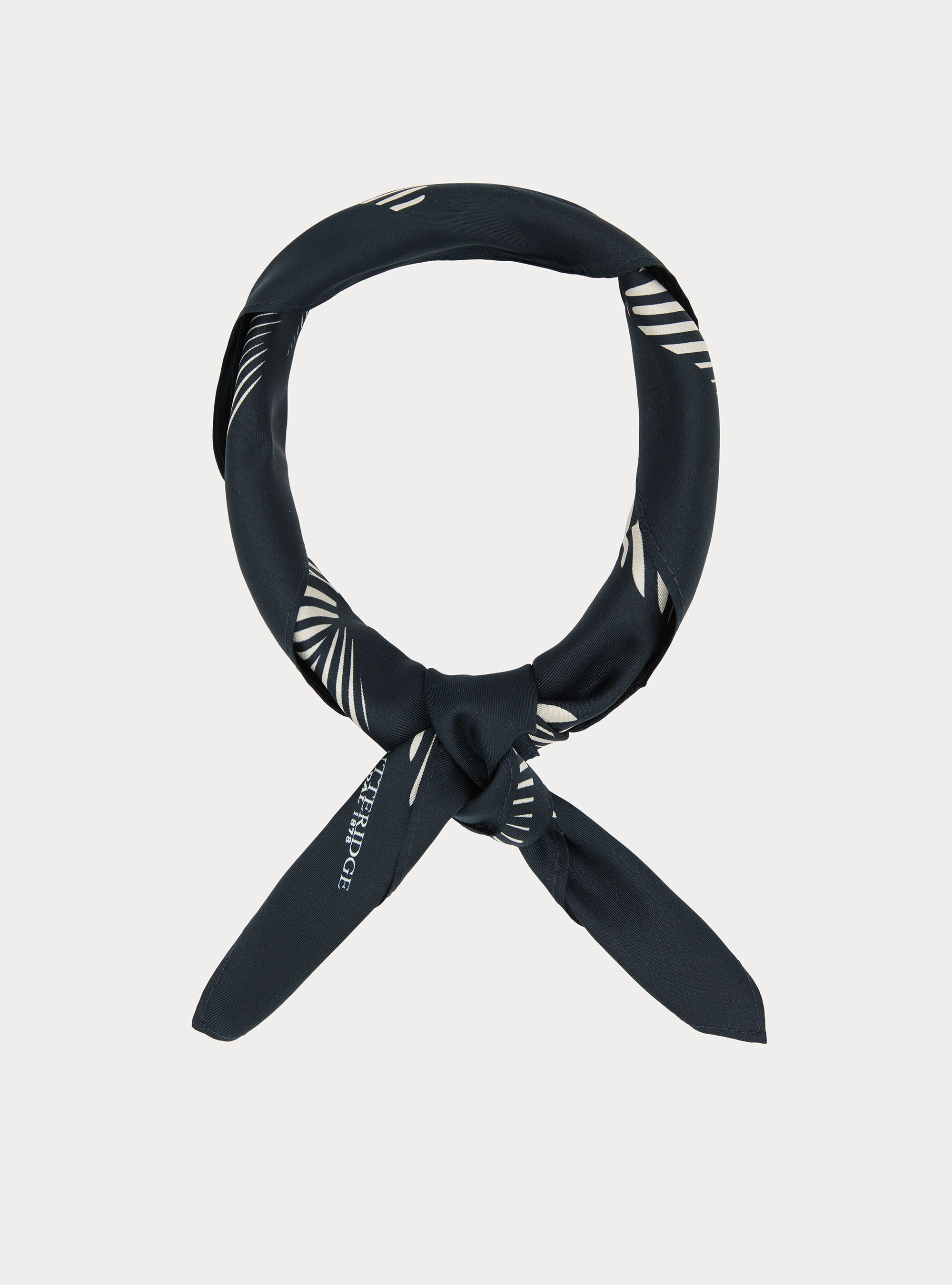 Foulard stampato in seta fantasia, NAVY BLUE