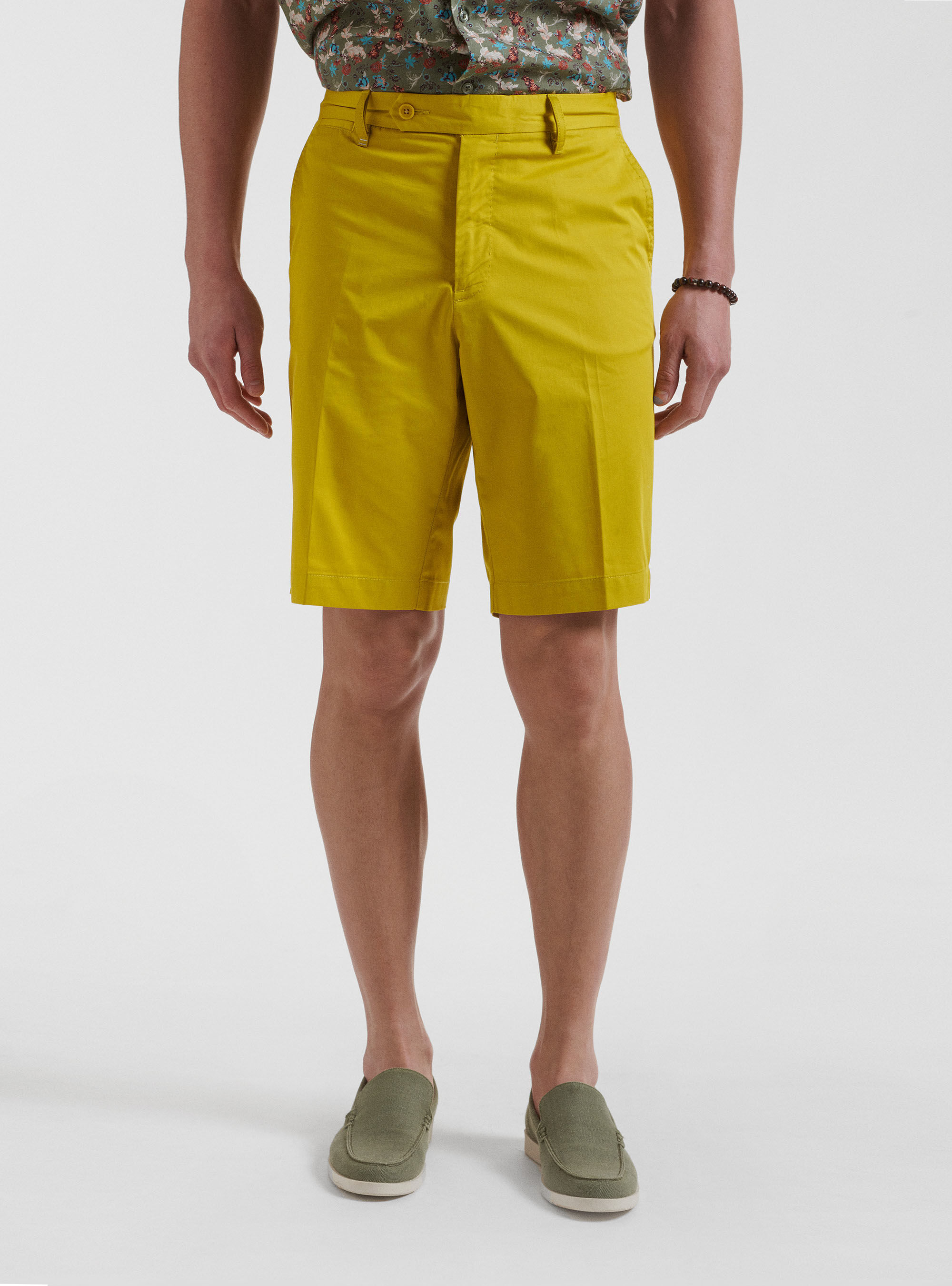 Lightweight twill shorts, YELLOW