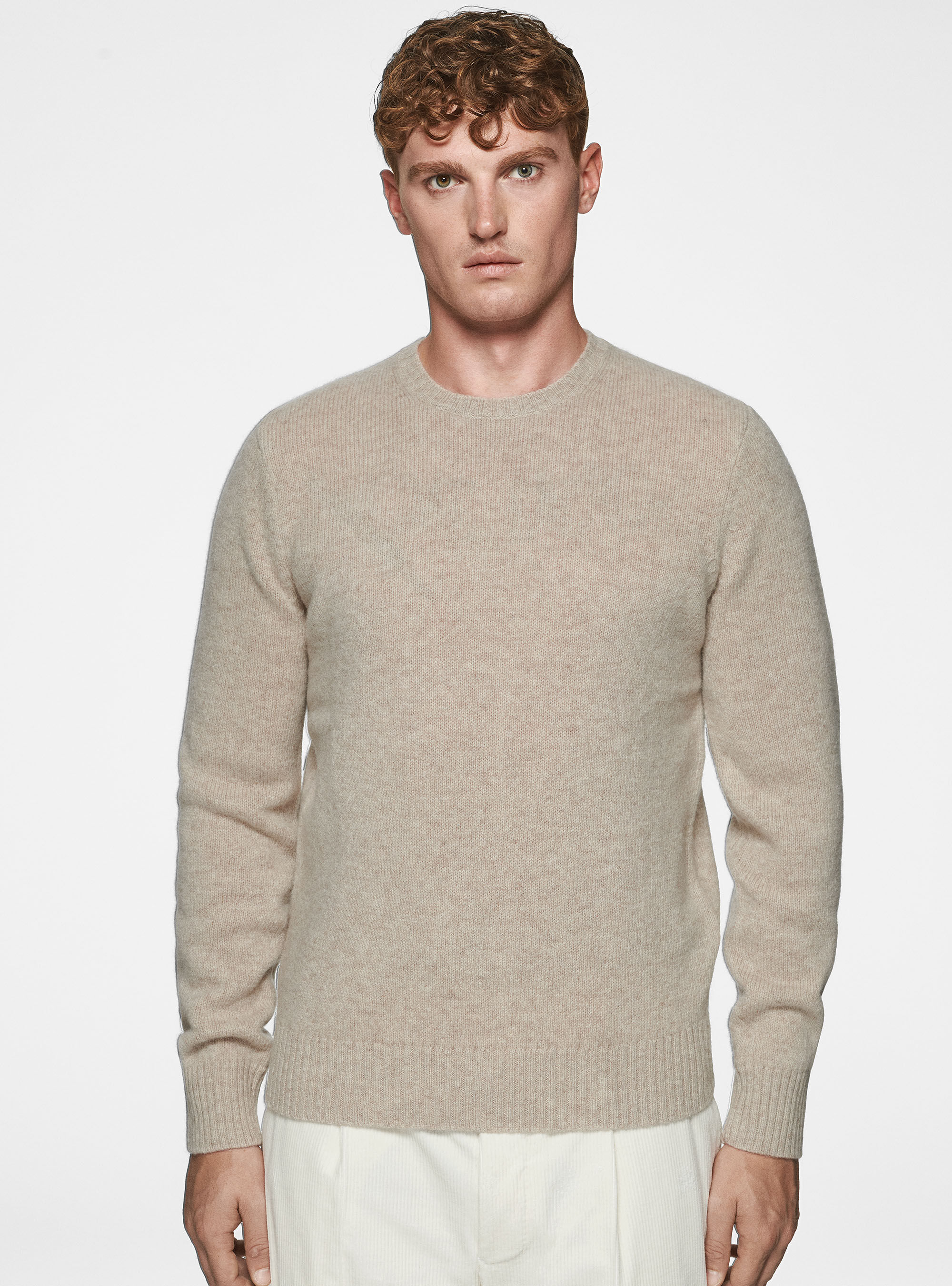 Shetland wool crew neck sweater