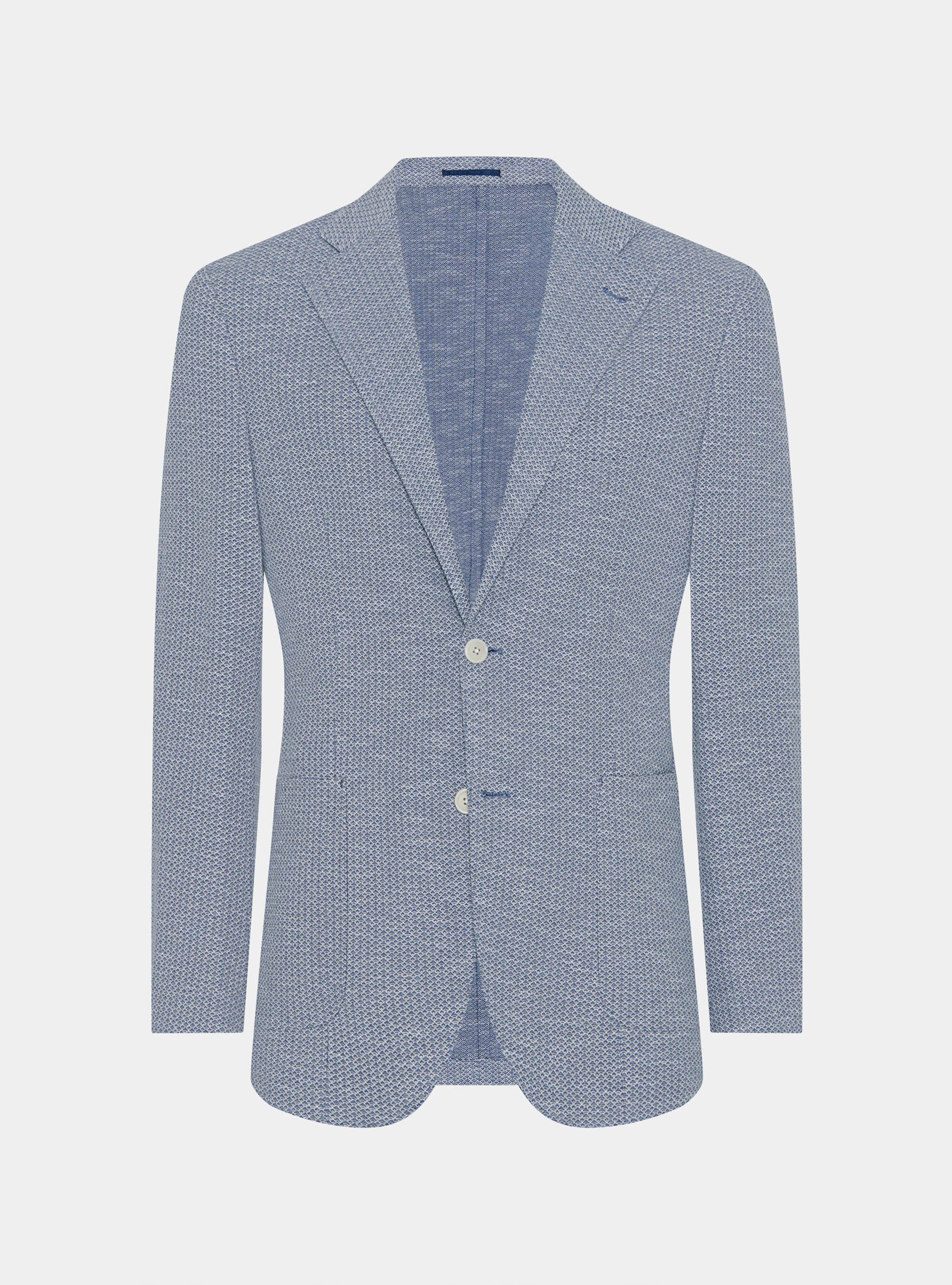 Cotton and linen jersey blazer, BLUE