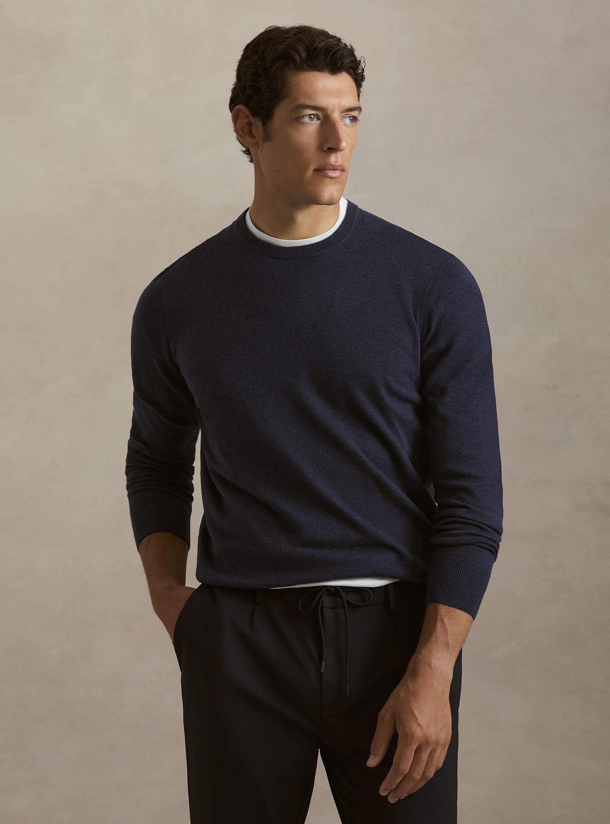 Girocollo in maglia in lana poliammide cashmere
