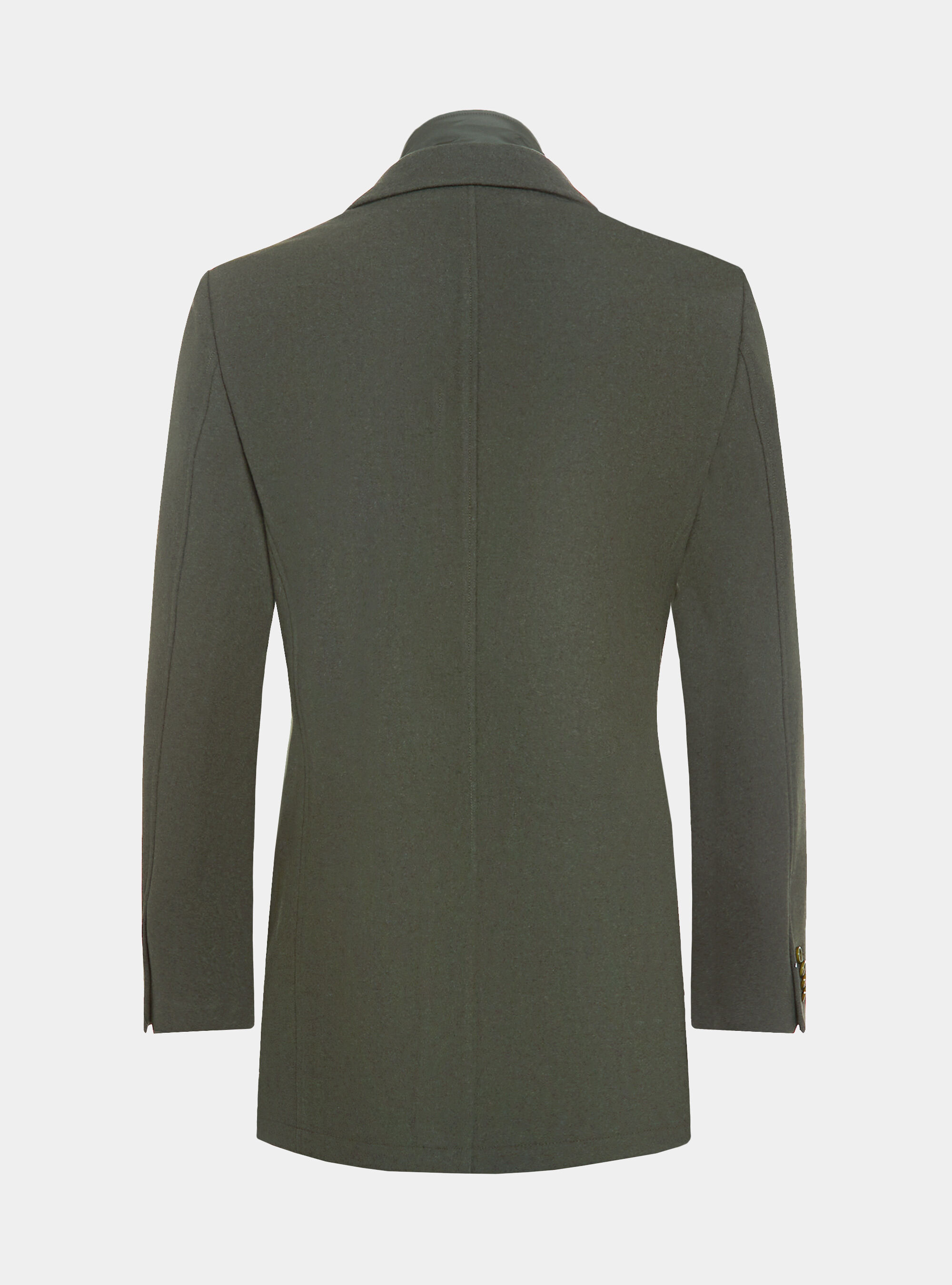 Wool blend coat with bib