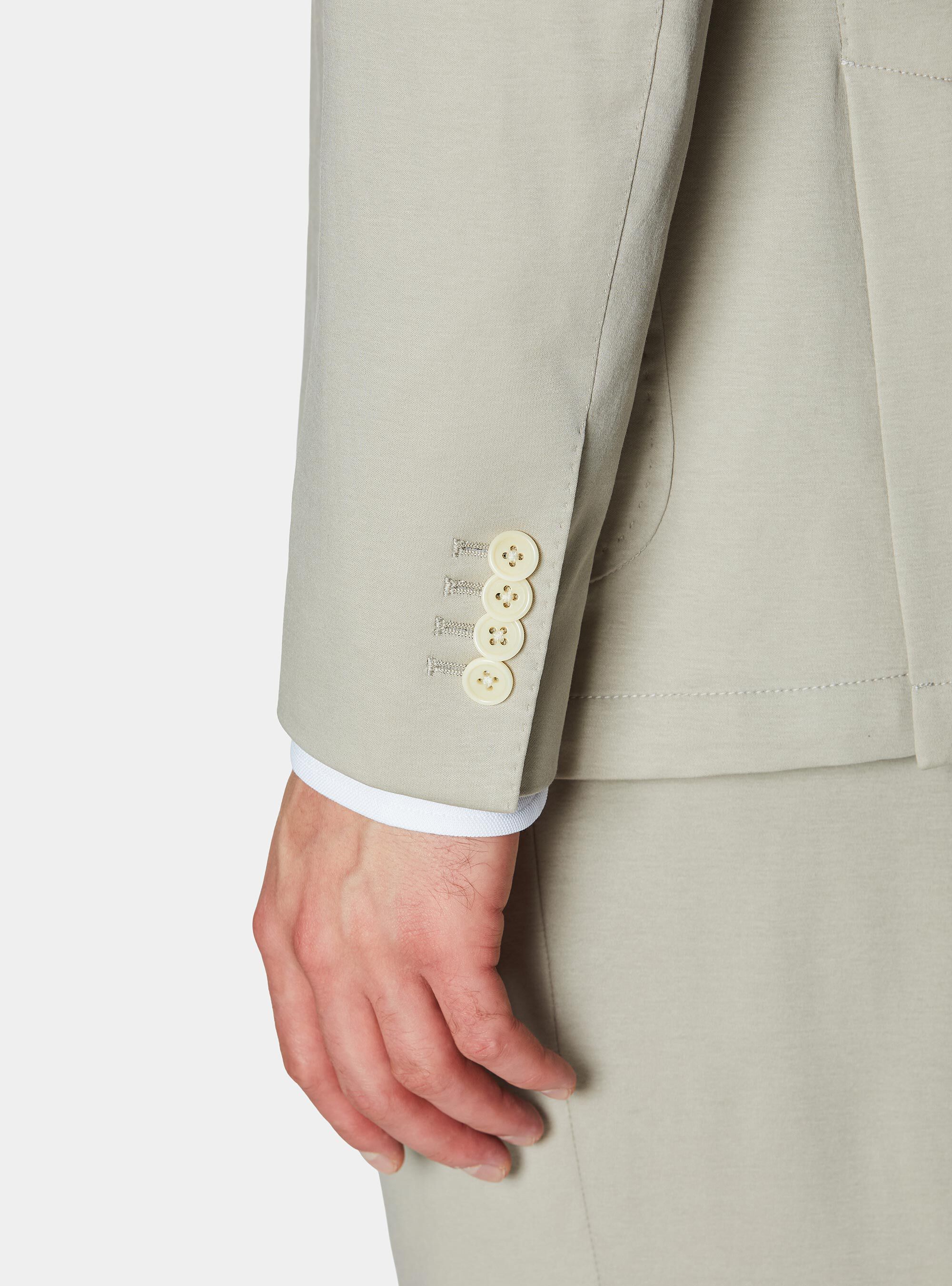 Technical cotton jersey blazer, ECRU