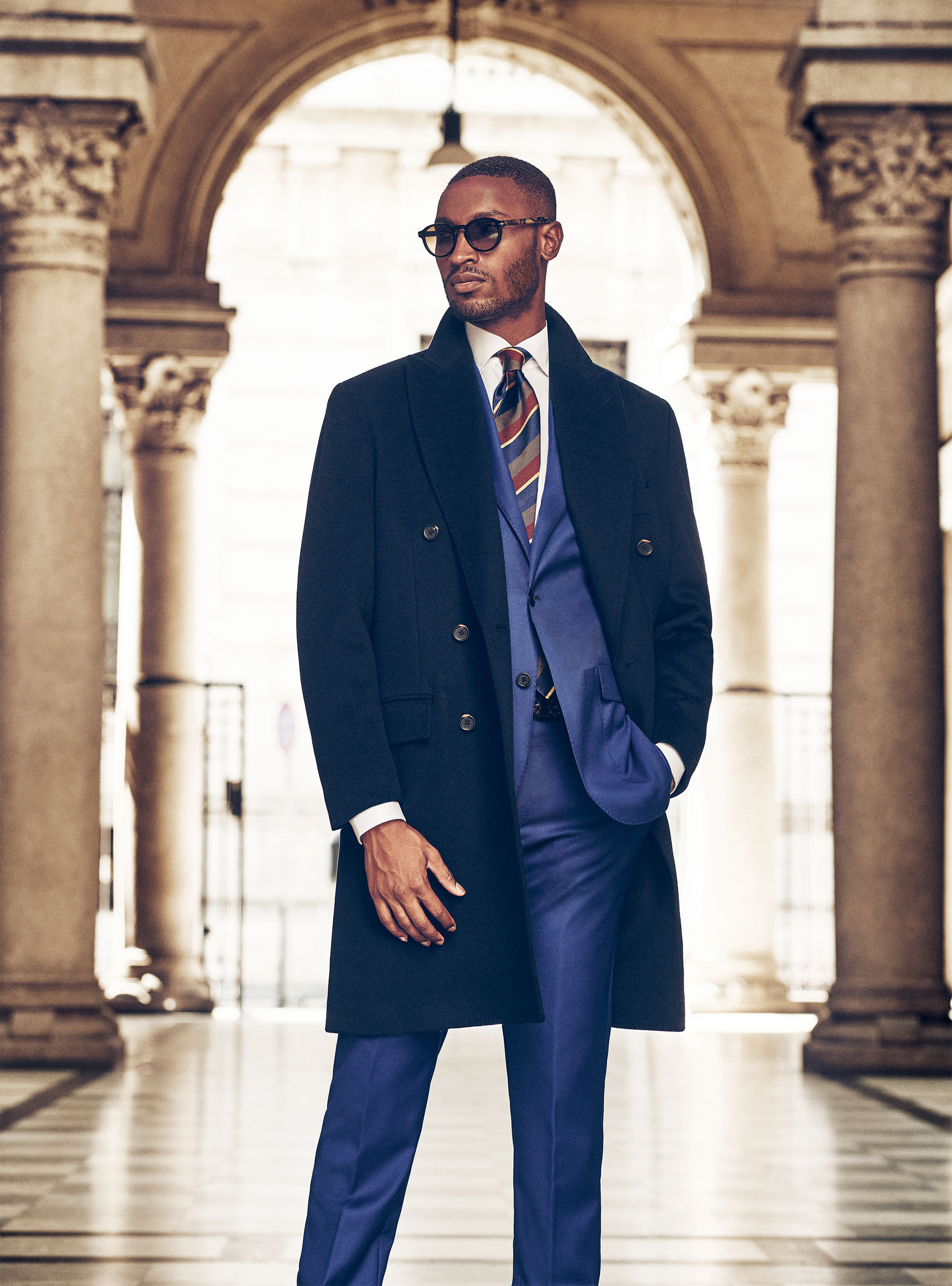 Grey double deals breasted overcoat