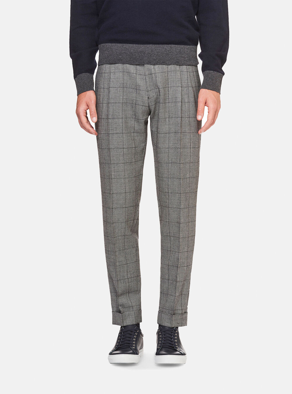 Pantaloni Con Doppia Pinces In Principe Di Galles