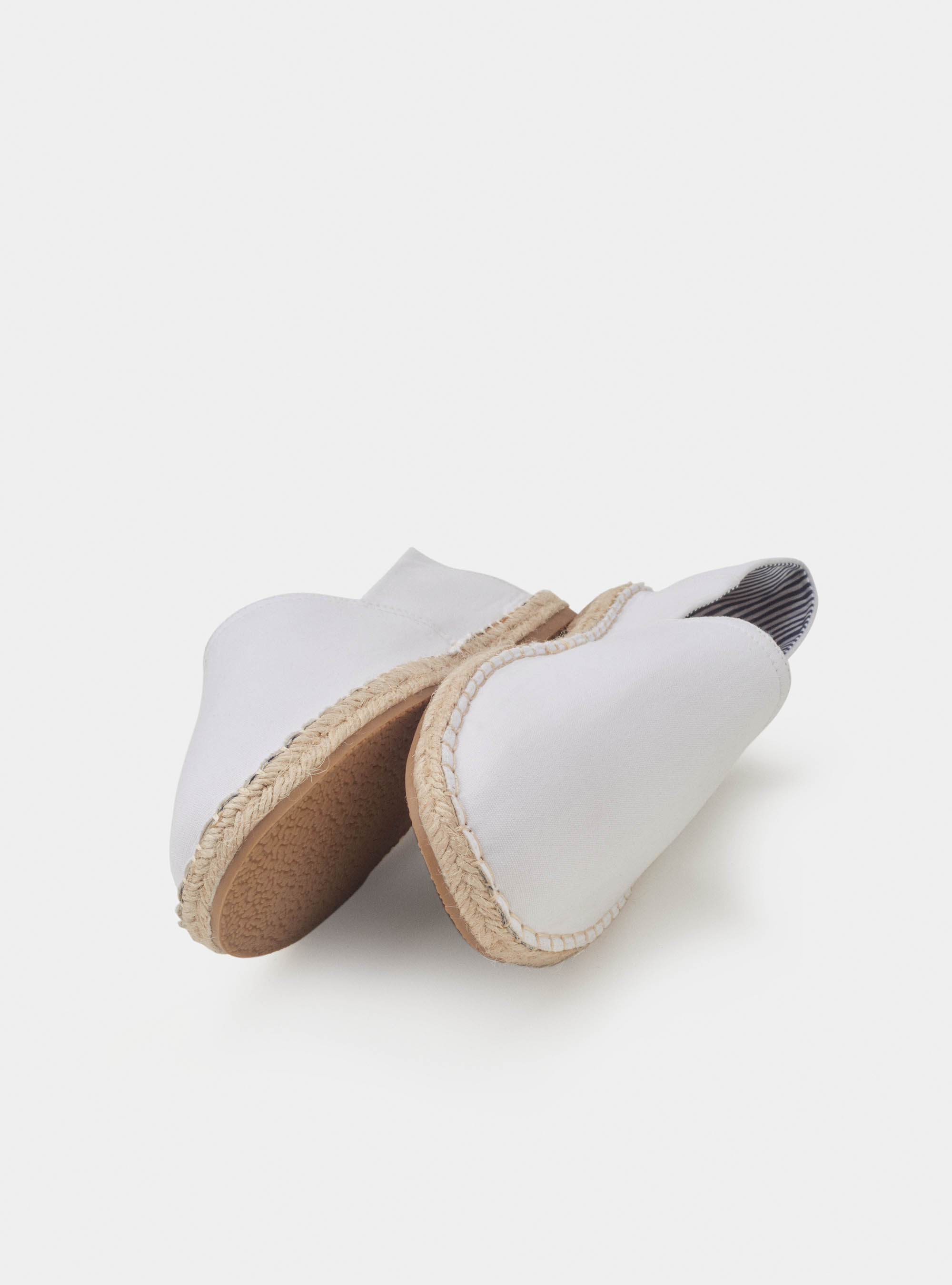 Espadrillas in canvas con logo, BIANCO