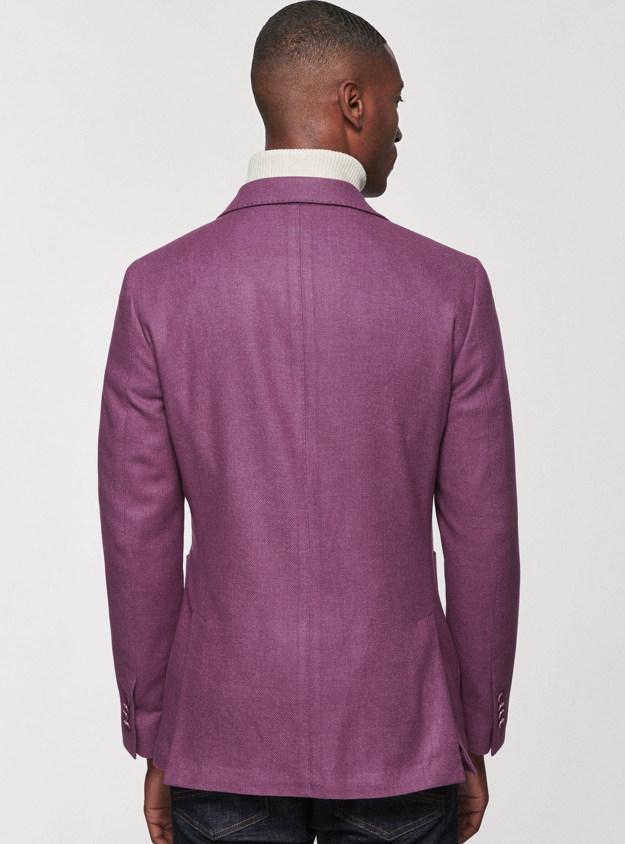 Giacca in flanella lana Duemilagori, LILLA SCURO 0464C