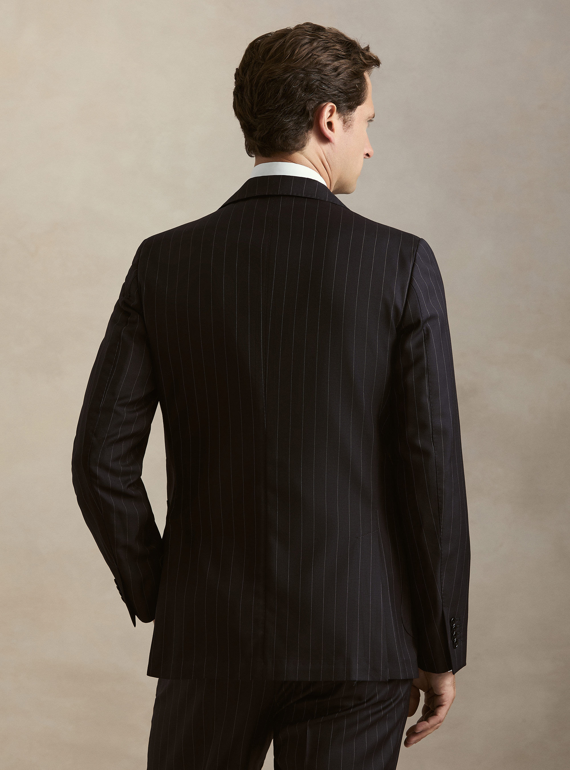 Giacca abito gessato in pura lana Vitale Barberis Canonico, BLU NAVY