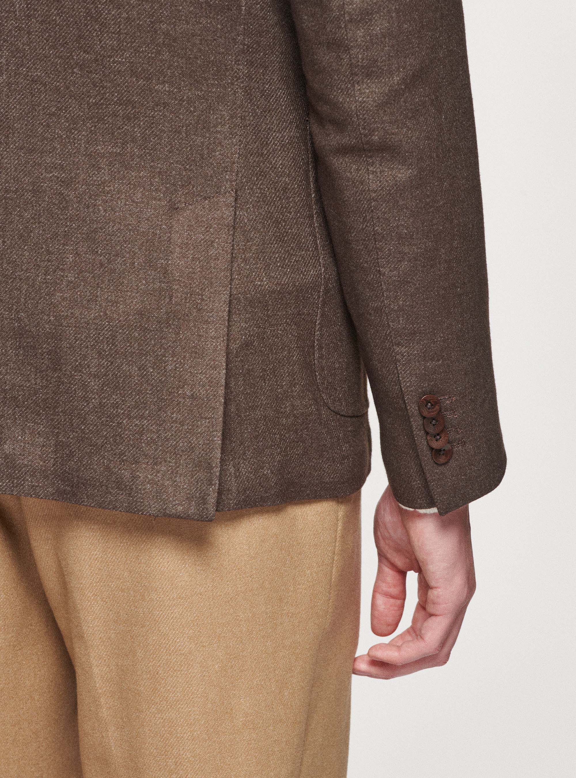 Duemilagori wool-blend double-breasted blazer, BROWN