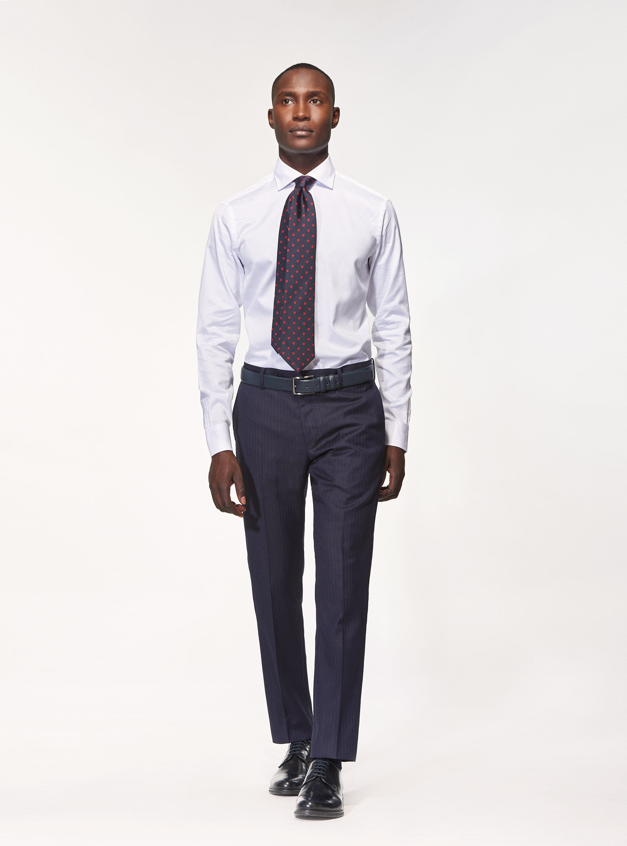 Slim fit cotton twill shirt, WHITE