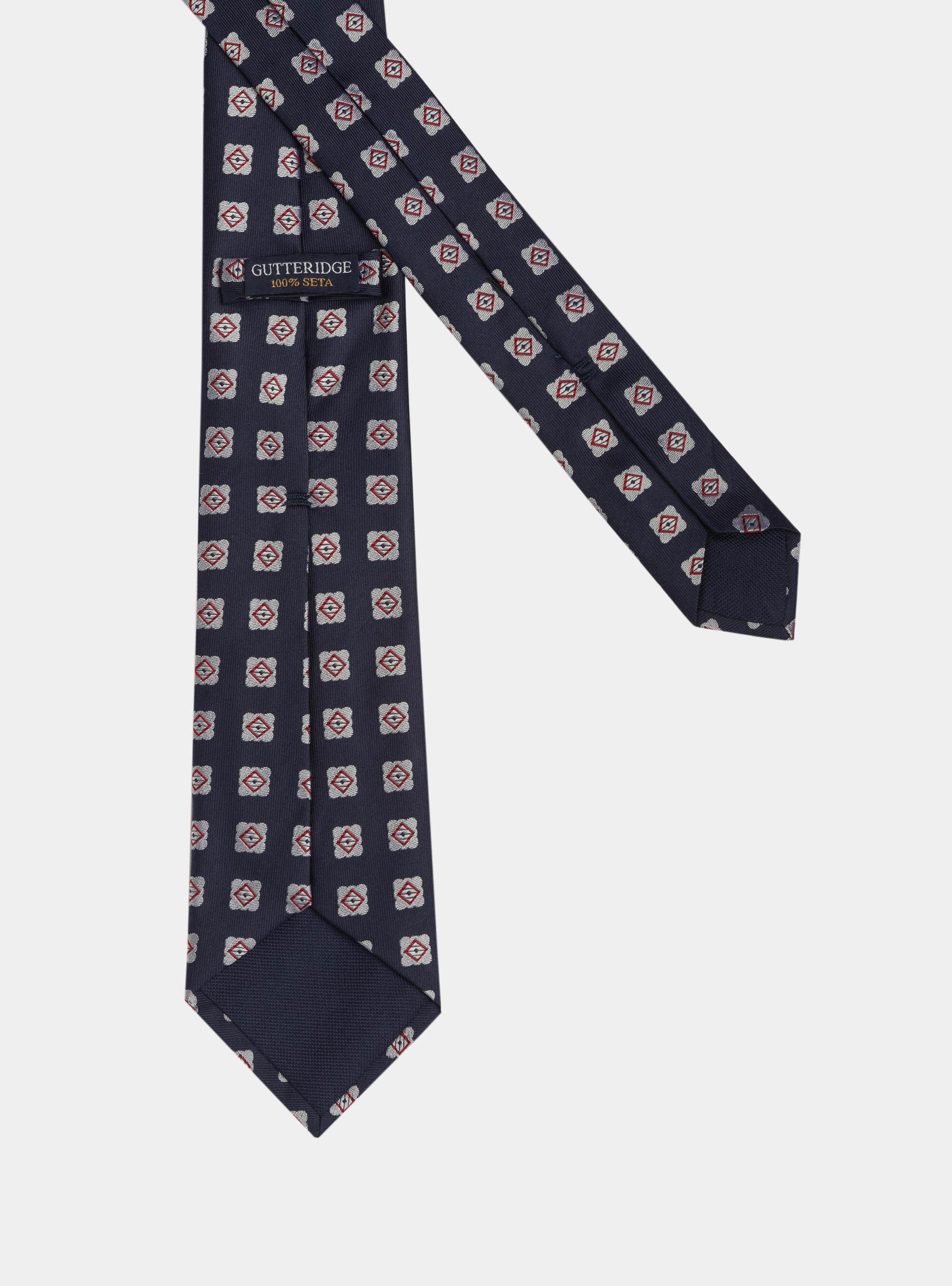 Cravatta in seta a fantasia, BLU NAVY