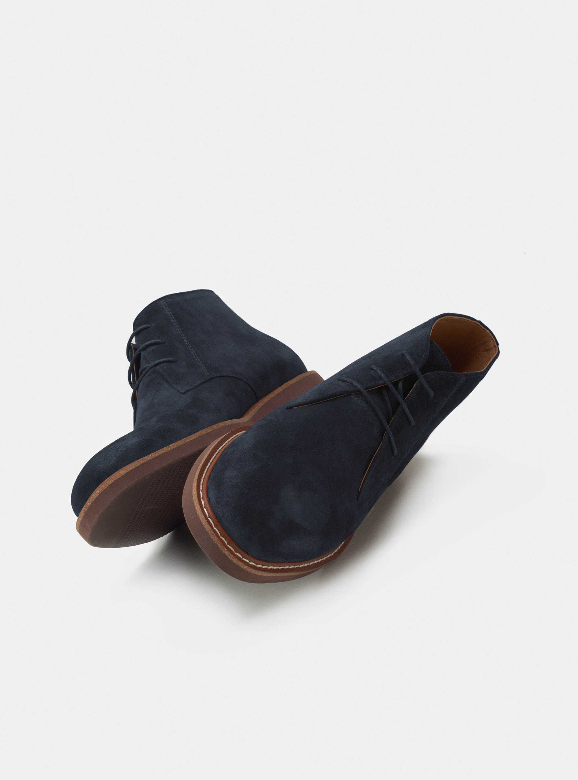 bottines daim bleu