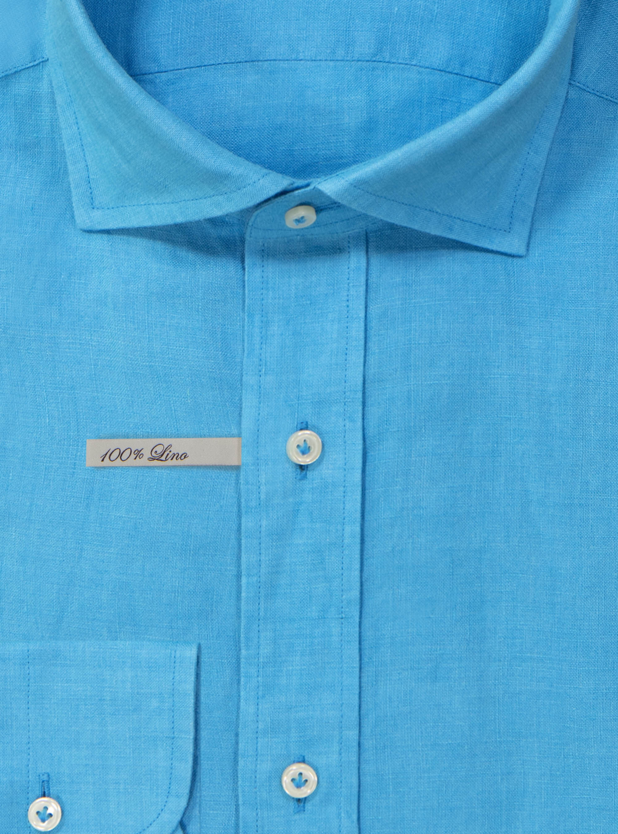 Camisa de lino, TURCHESE 0258C