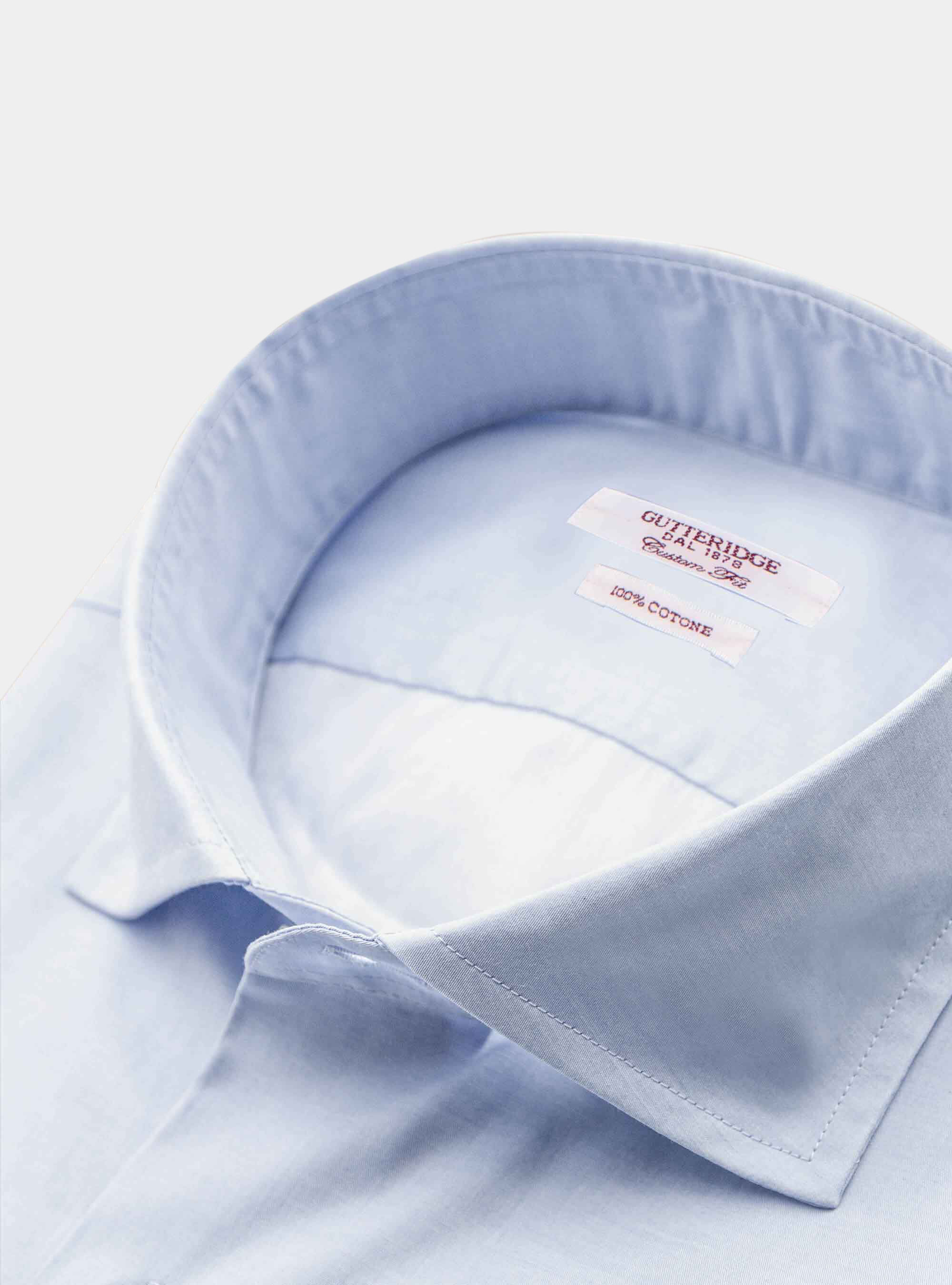 Camicia comfort fit classica in mussola di cotone, AZZURRO