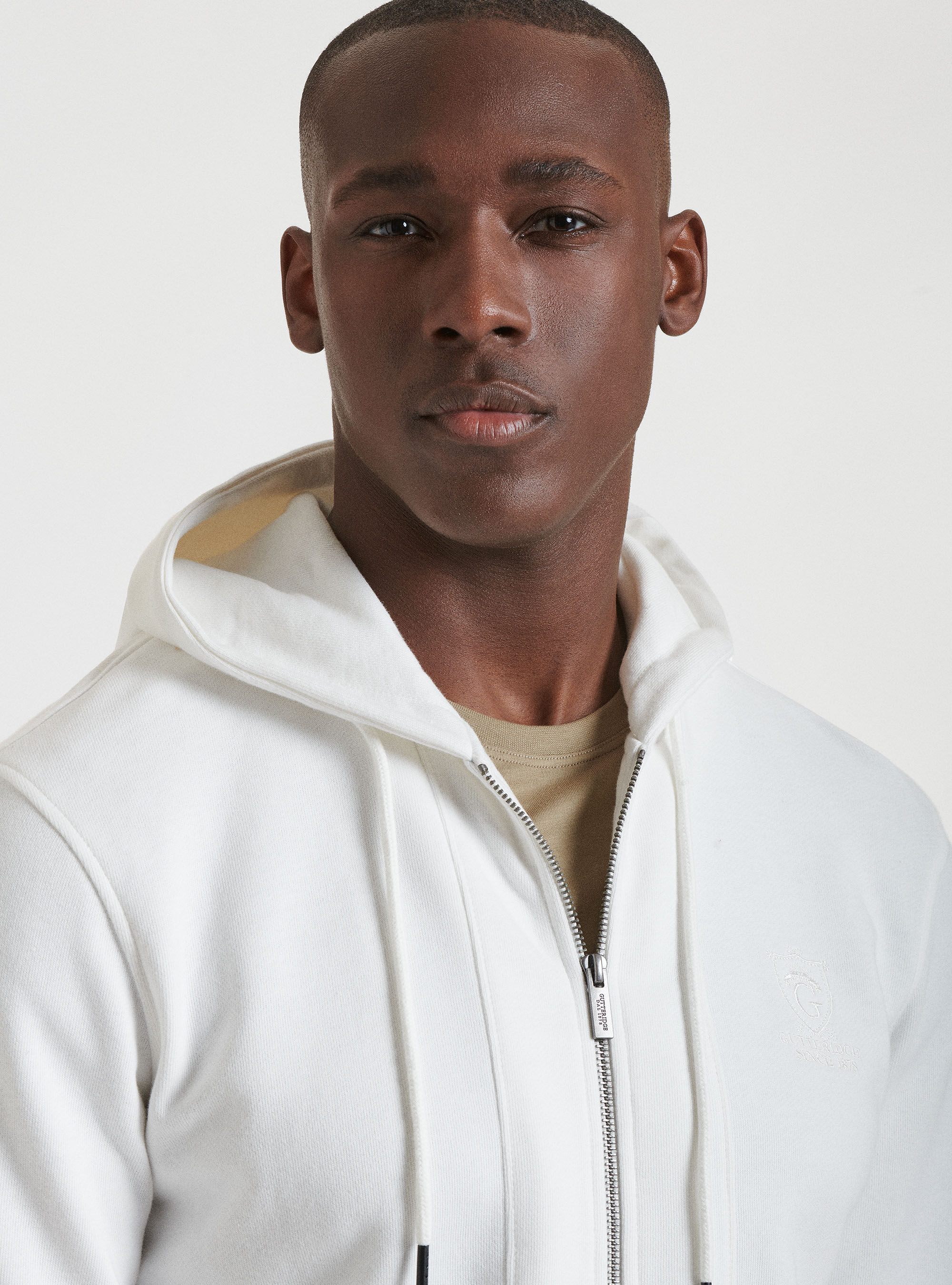 Hooded sweatshirt cardigan
