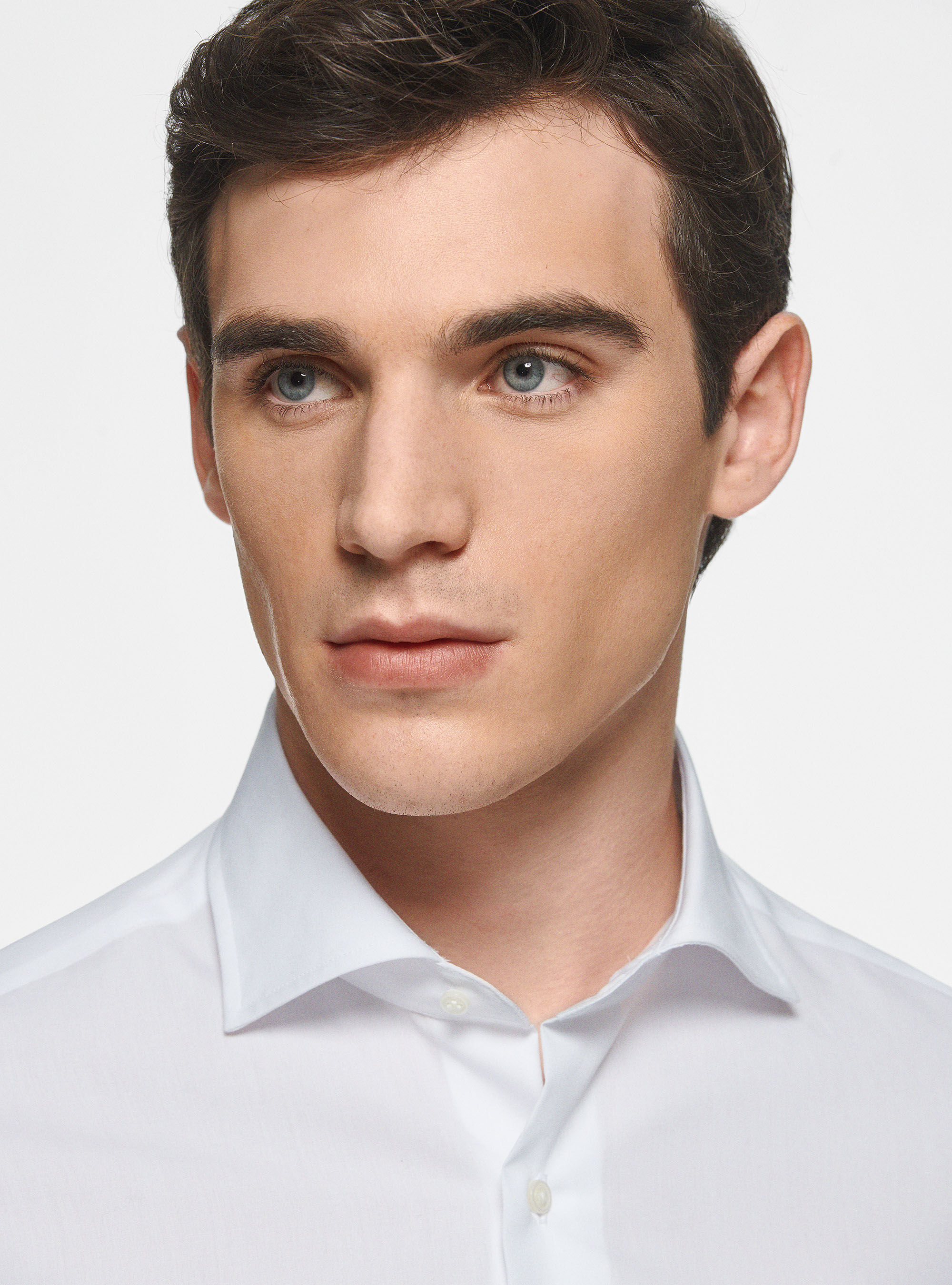 Cotton shirt fil a fil, WHITE