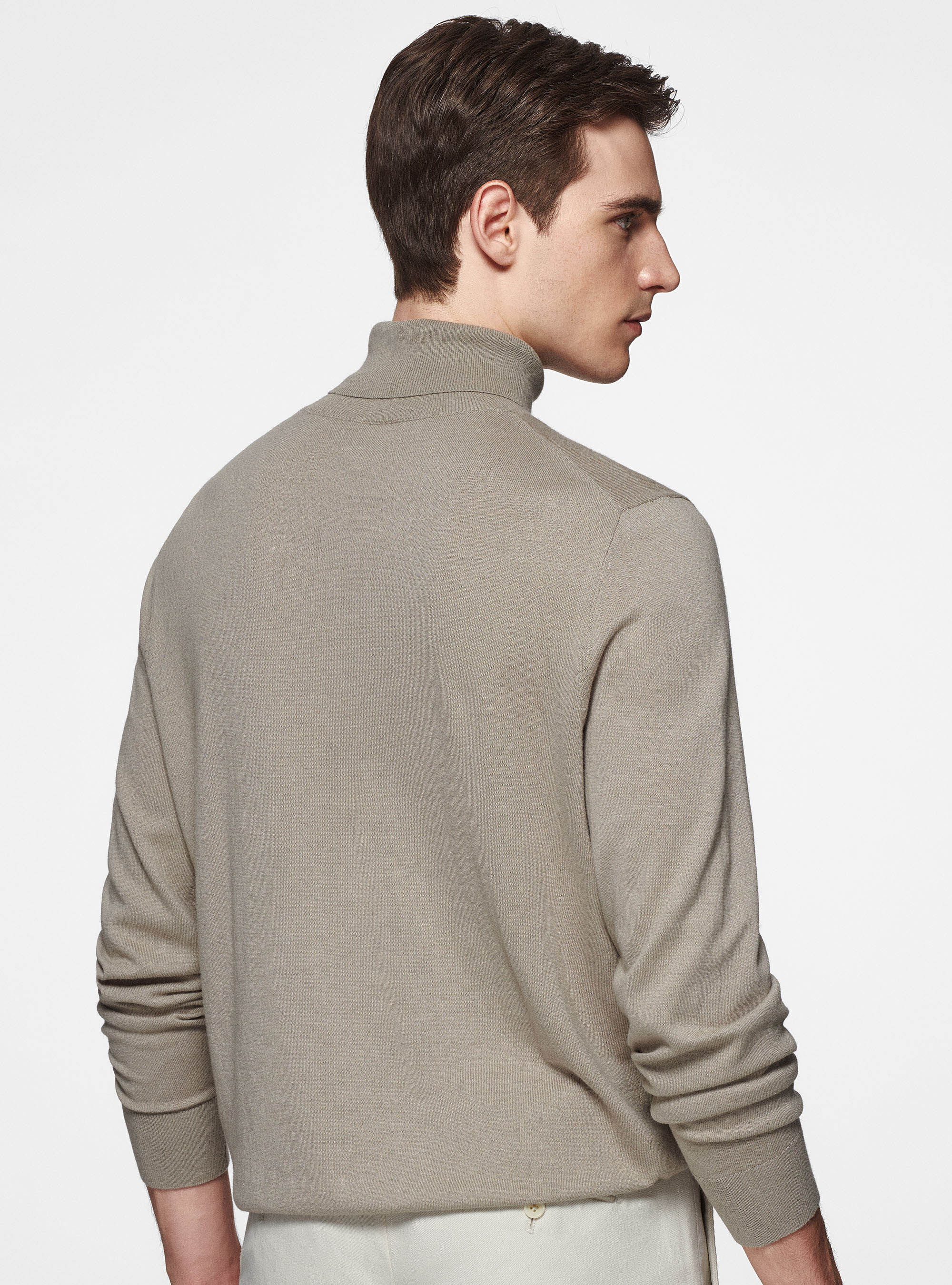 Dolcevita in cotone seta e cashmere, SABBIA