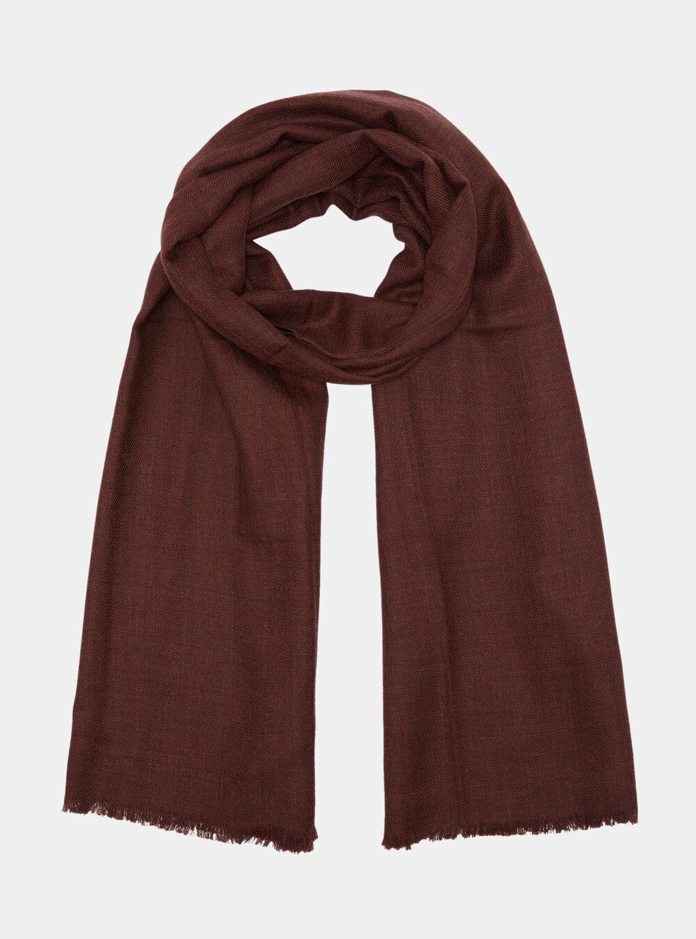 Sciarpa in lana con ricamo, MATTONE Sciarpa in lana con ricamo