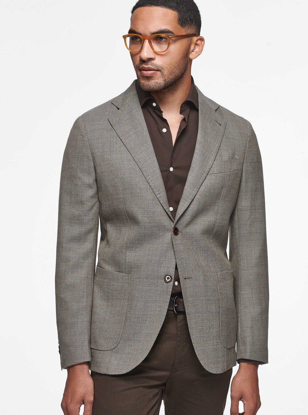 Veste en pure laine microtextur&eacute;e, BOUE