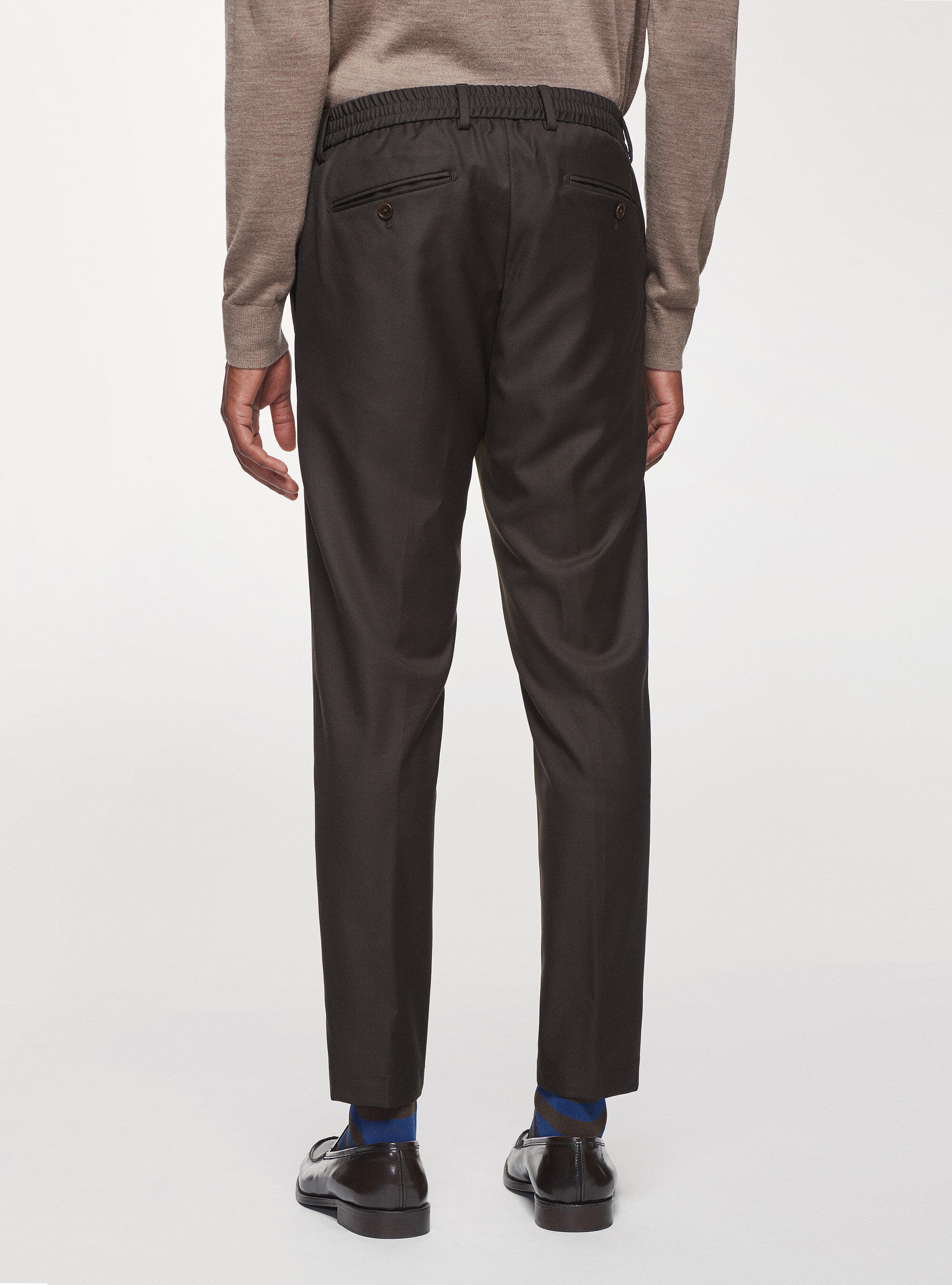 最旬トレンドパンツ Pure wool drawstring trousers Pants
