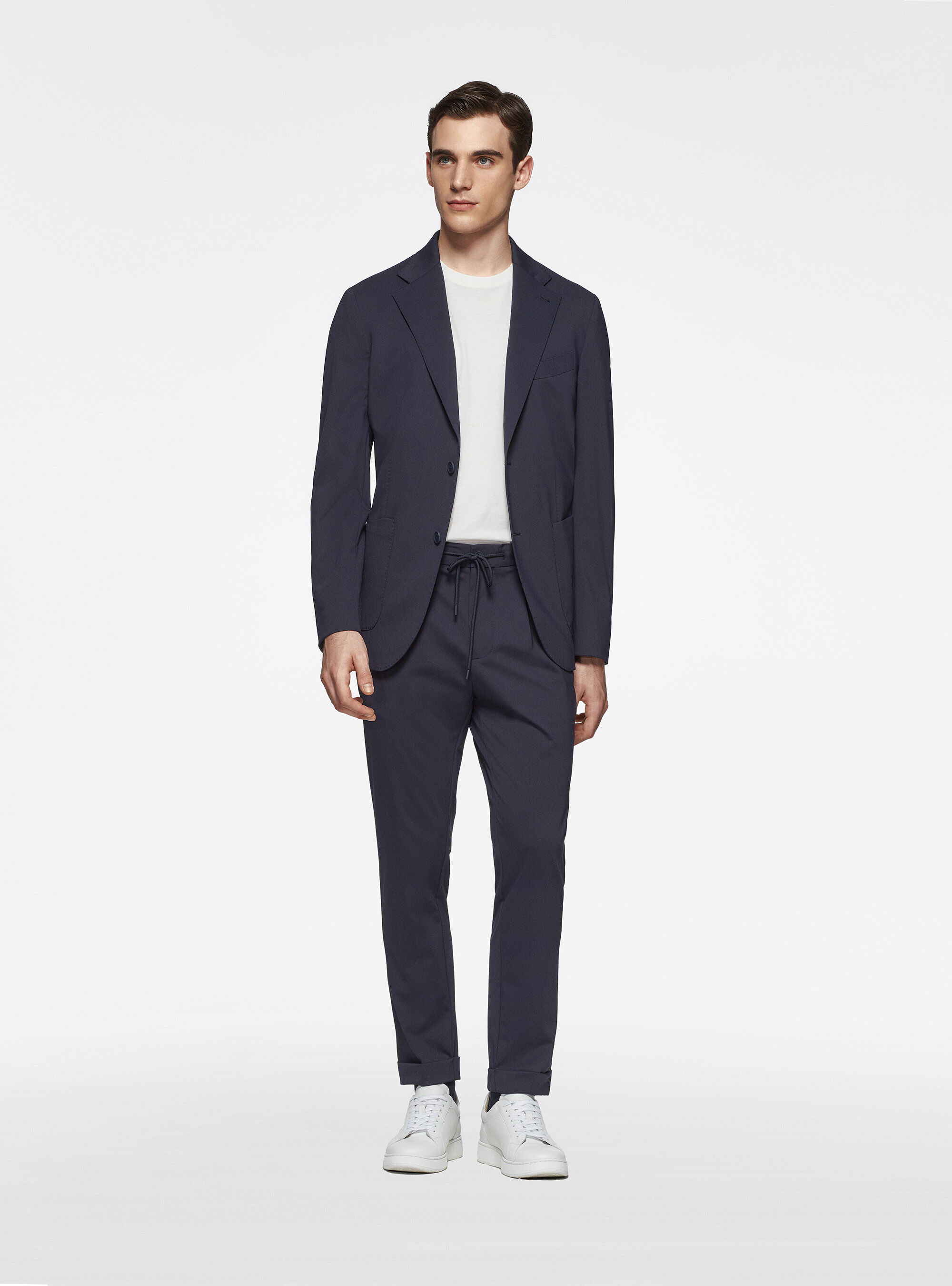 GT01 Blazer in stretch nylon, NAVY BLUE